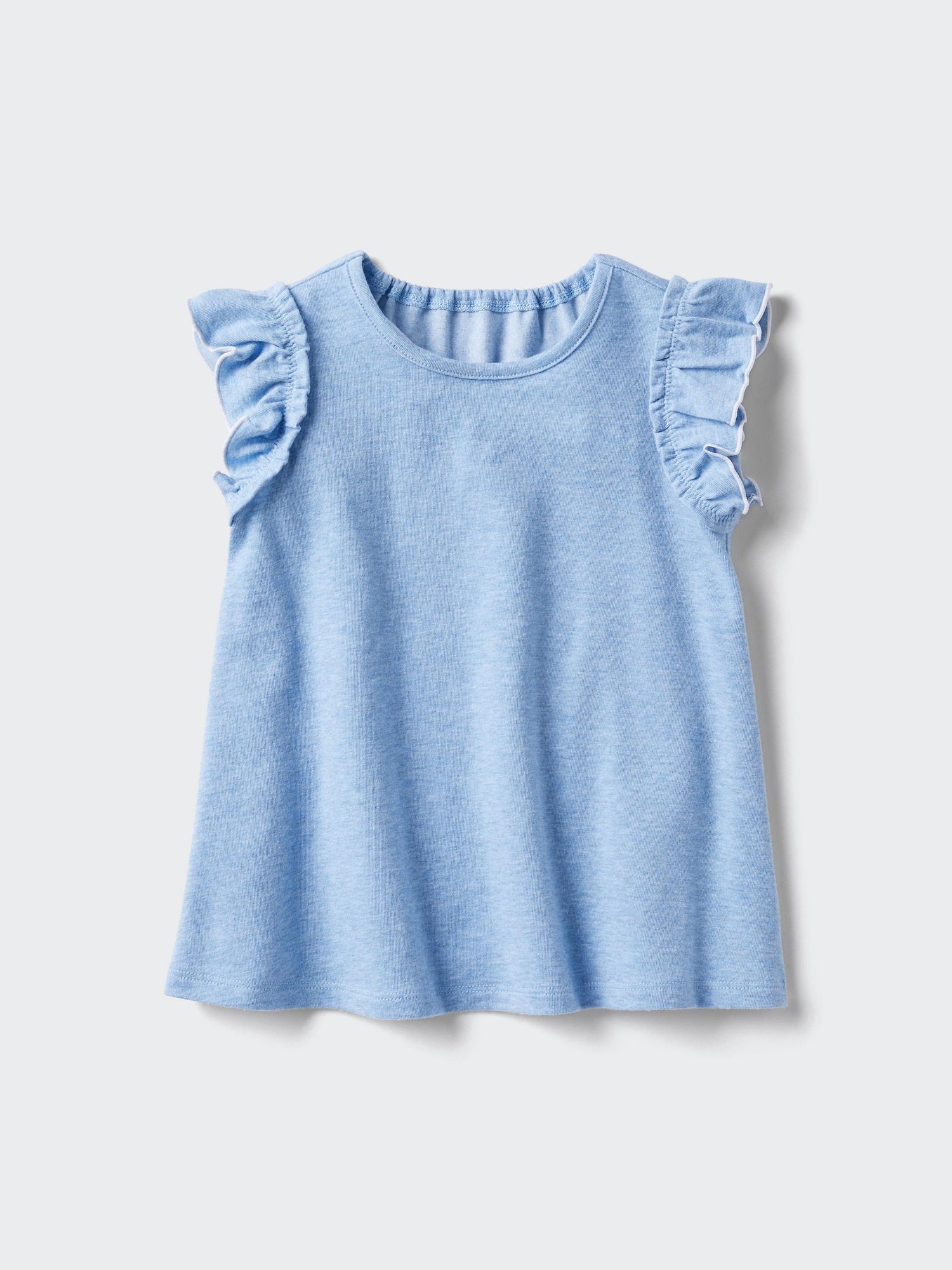 AIRism Cotton Crew Neck T-Shirt Frilled - WHITE
