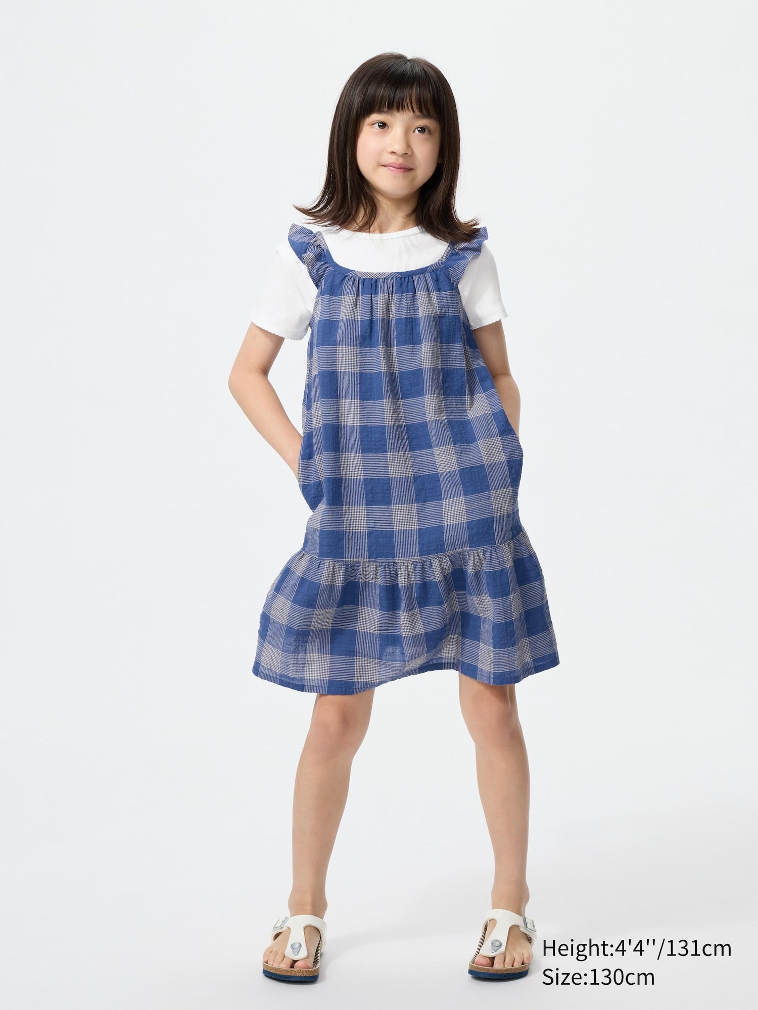 GIRLS Camisole Dress Checked - BLUE