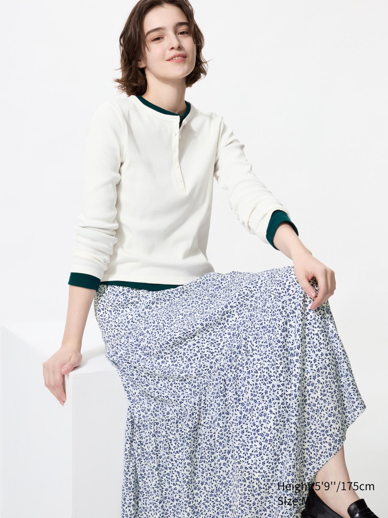 Tiered Maxi Skirt Print - BLACK