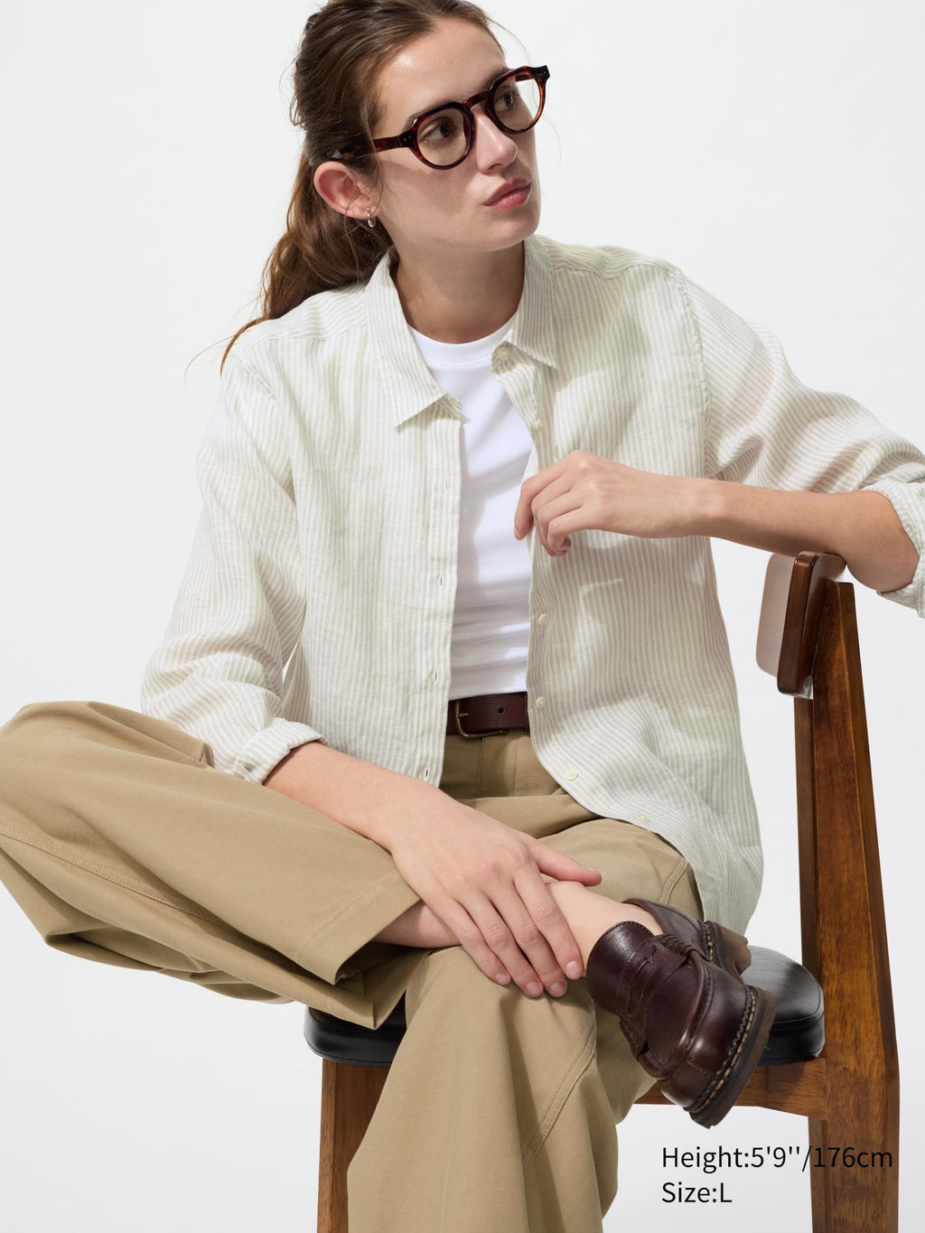 Premium Linen Shirt Long Sleeve Striped - PINK