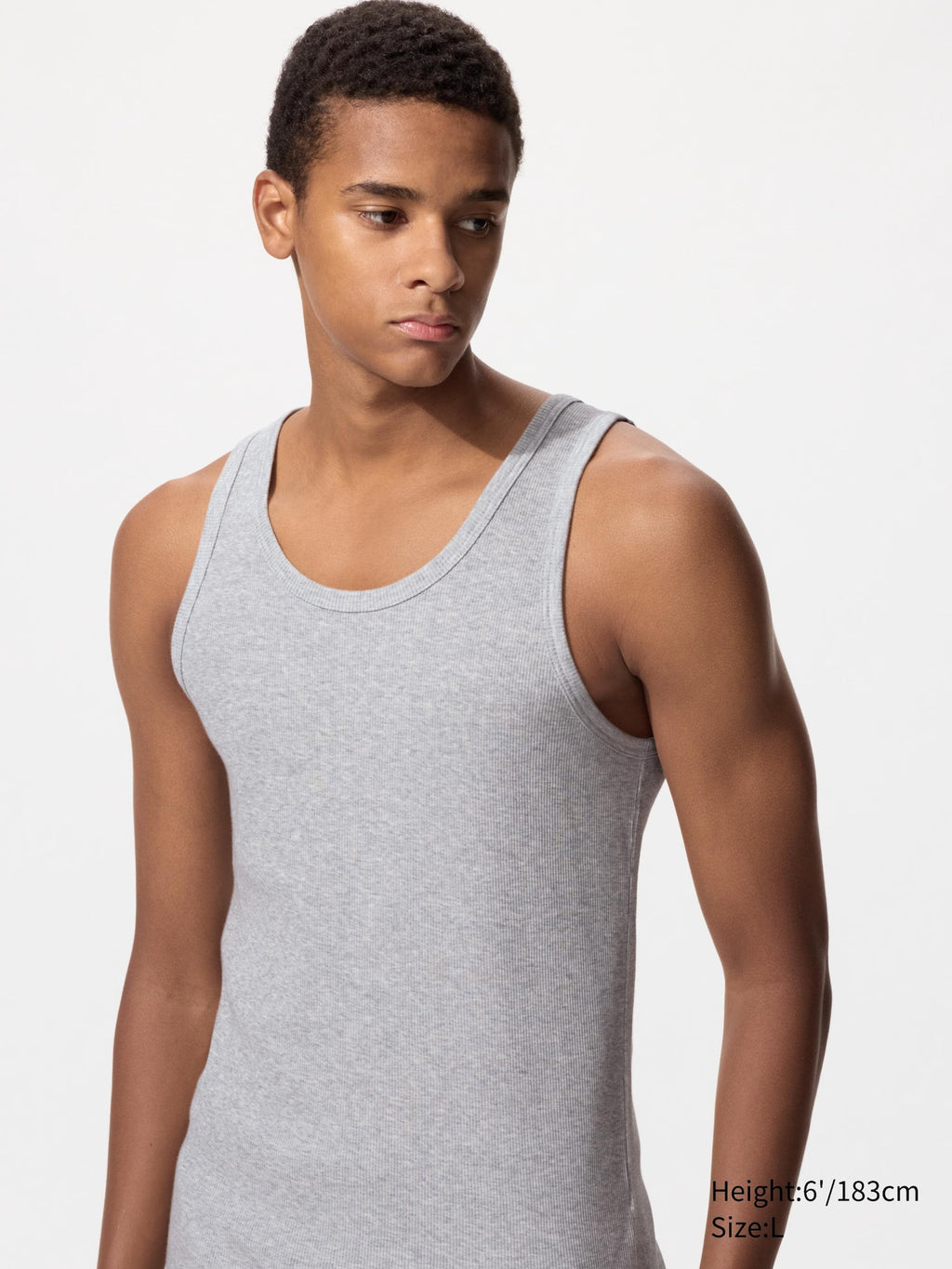 Dry Ribbed Tank Top - WHITE