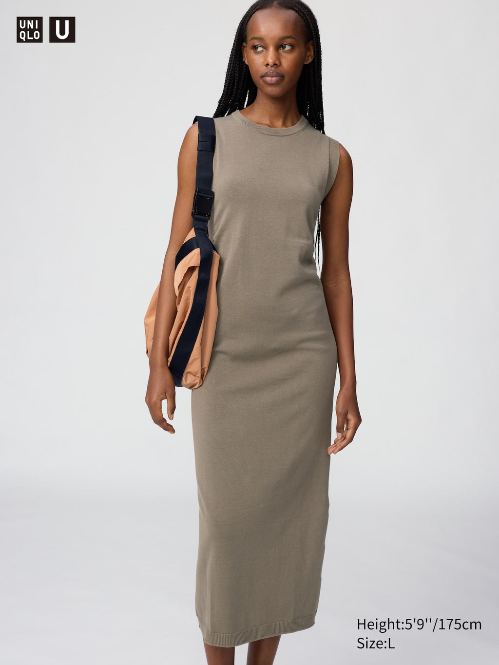 3D Cotton Knit Dress - BLACK