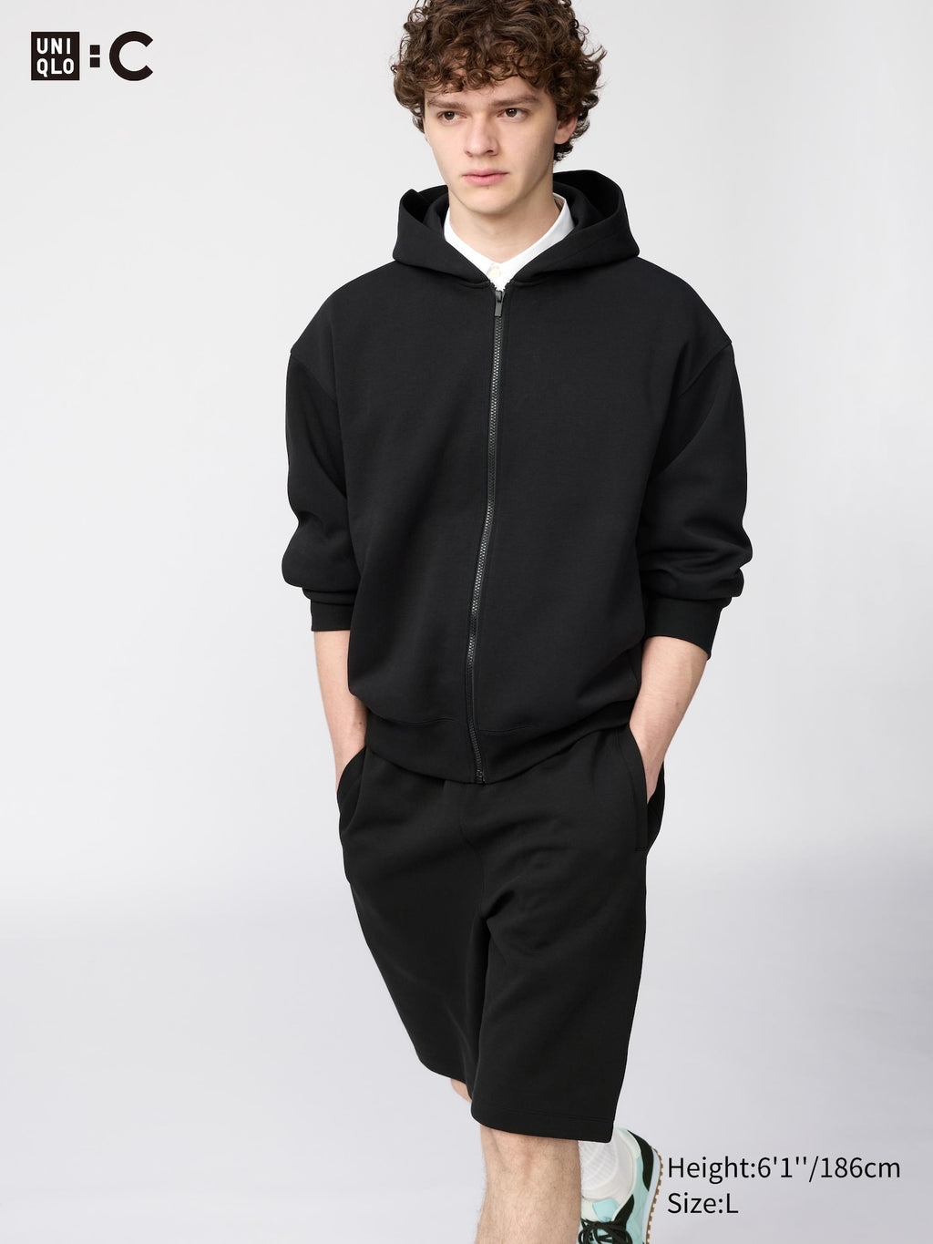 Sweat Oversized Full-Zip Hoodie - GRAY
