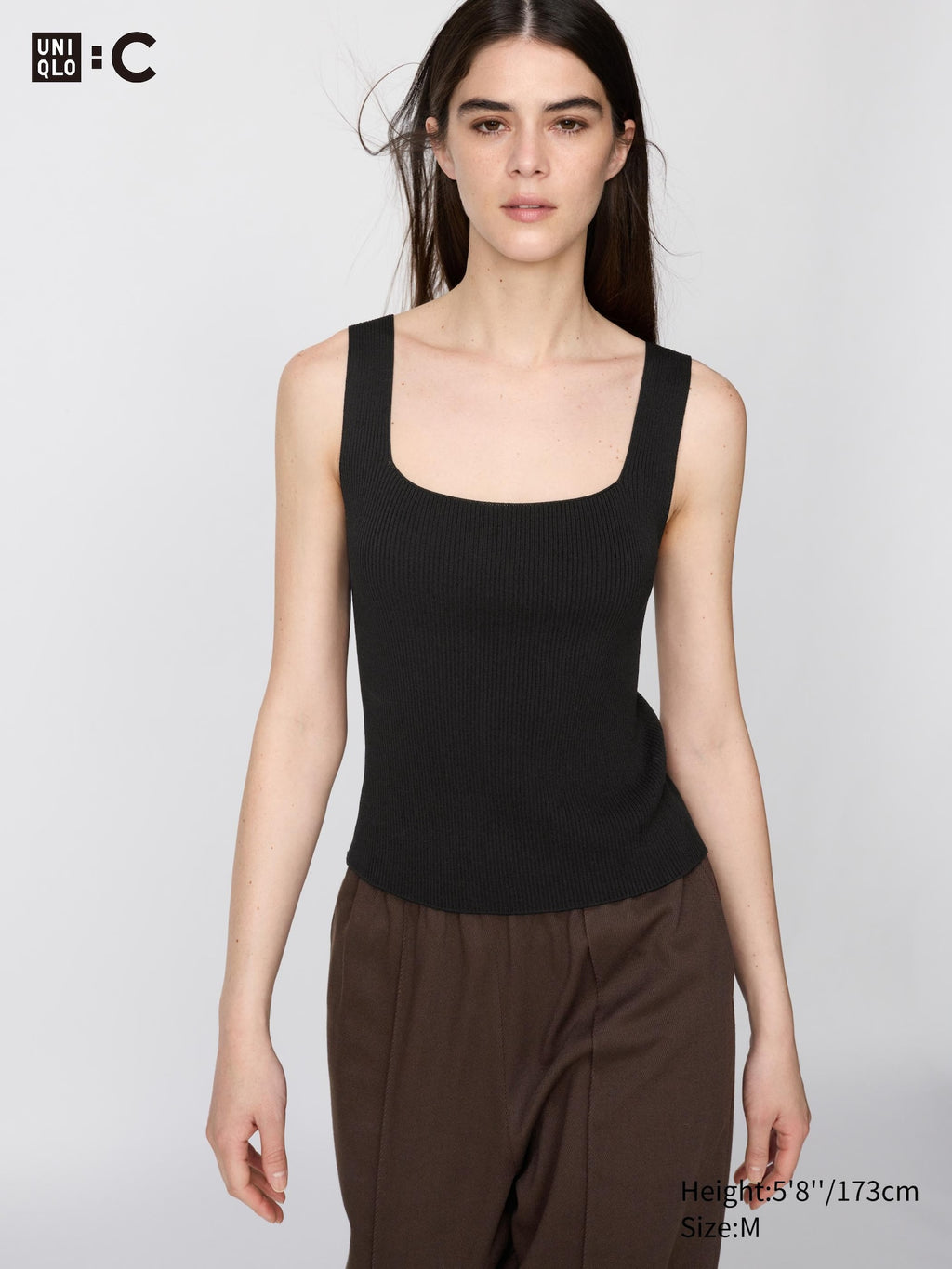 3D Knit Ribbed Sweater Sleeveless - BLACK