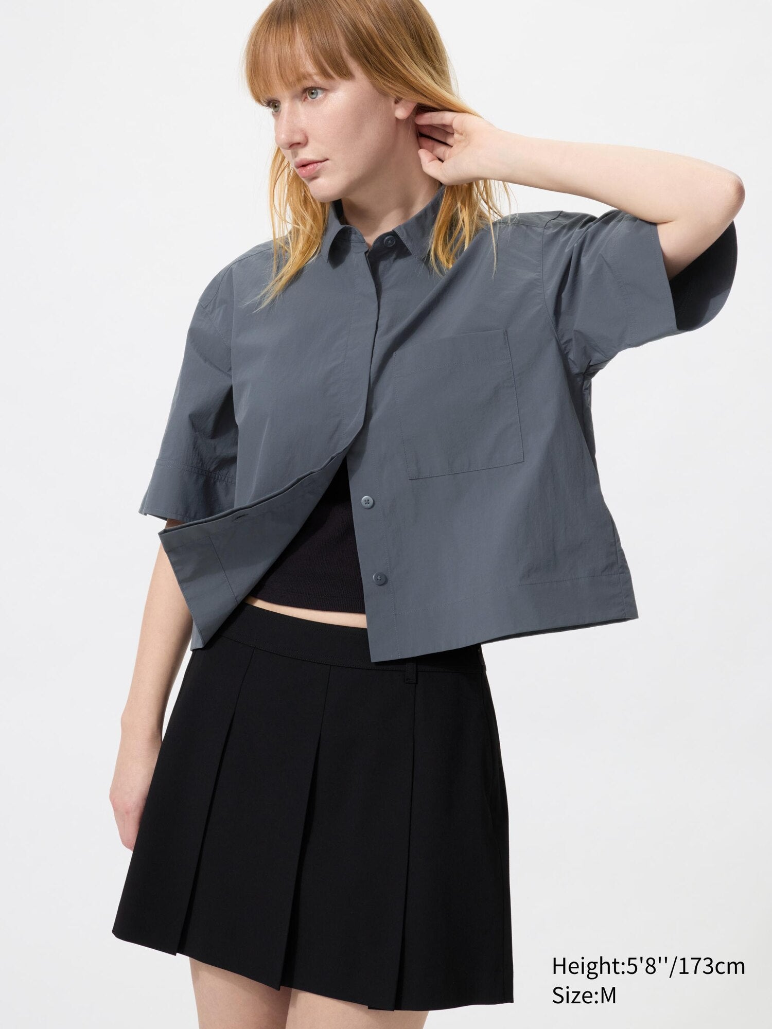 Nylon Boxy Short Shirt Half Sleeve - OFF WHITE