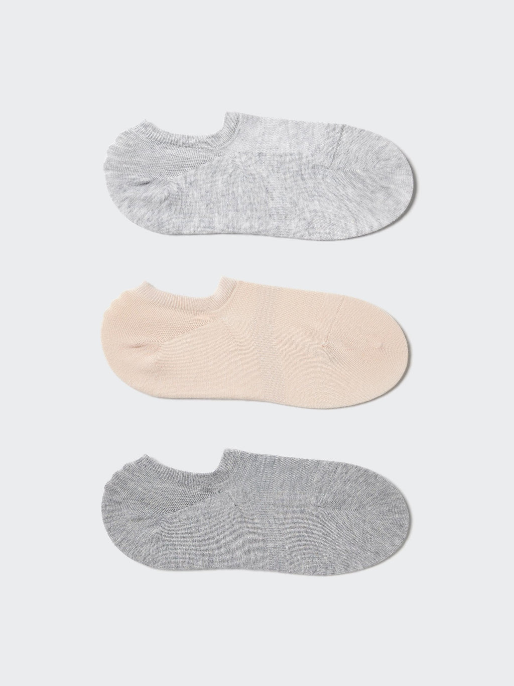 Footsies 3 Pairs (Mesh) - LIGHT GRAY