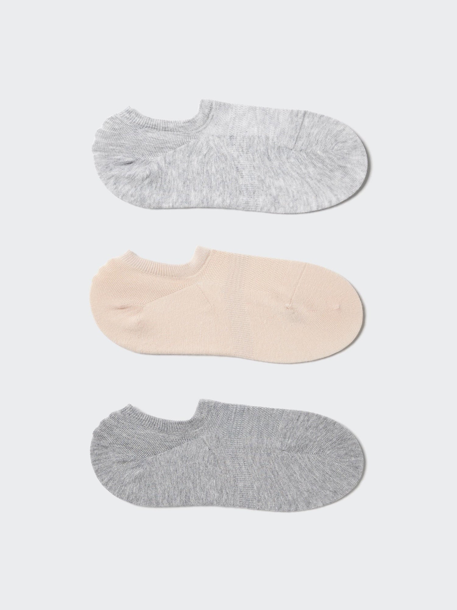 Footsies 3 Pairs (Mesh) - LIGHT GRAY