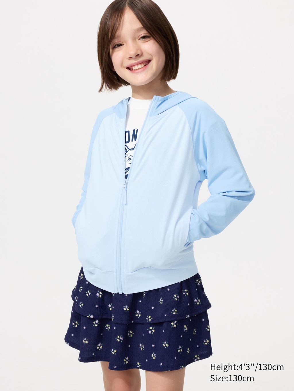 KIDS AIRism UV Protection Full Zip Hoodie - BLACK