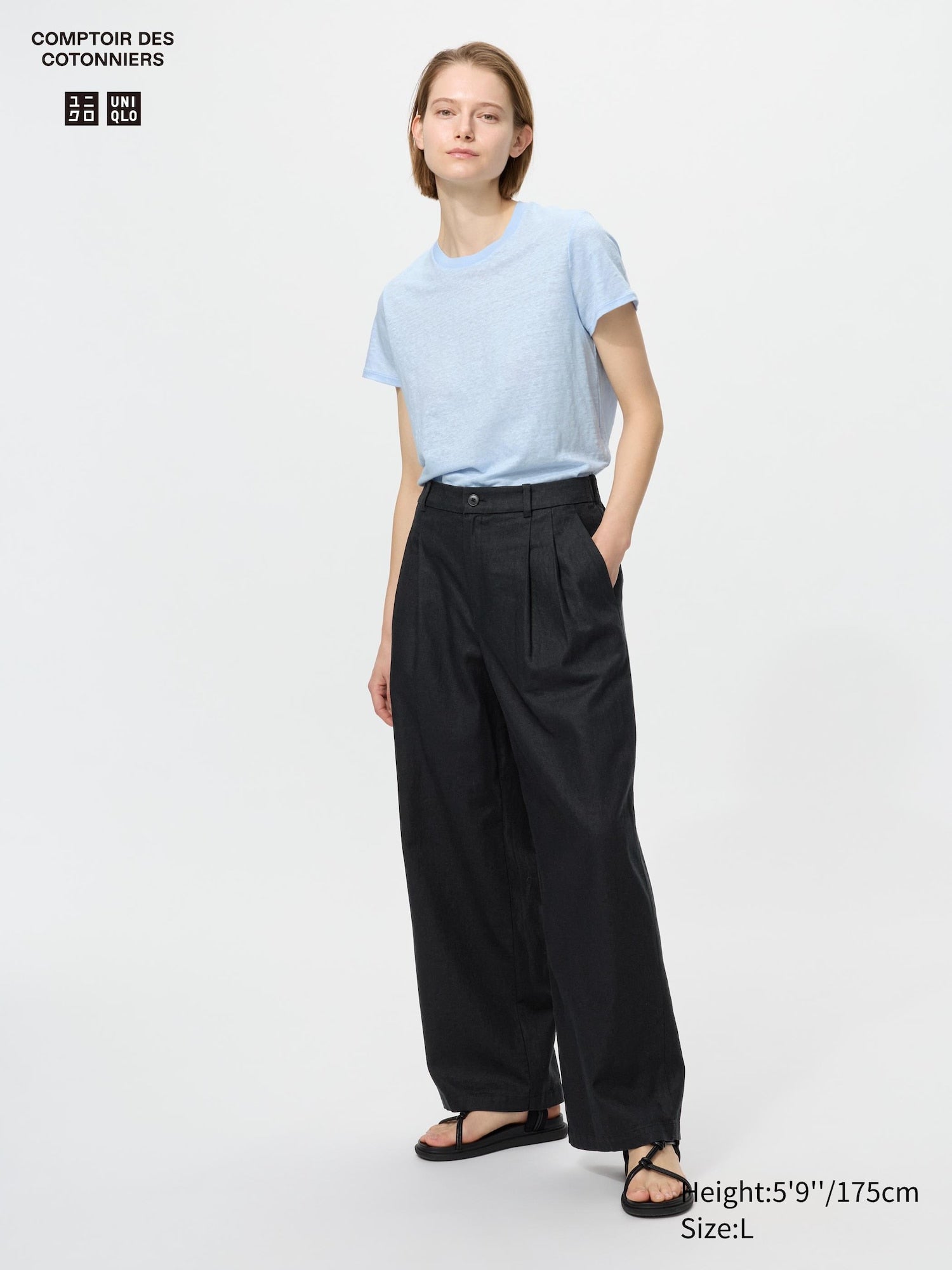 Linen Blend Straight Pants - OFF WHITE