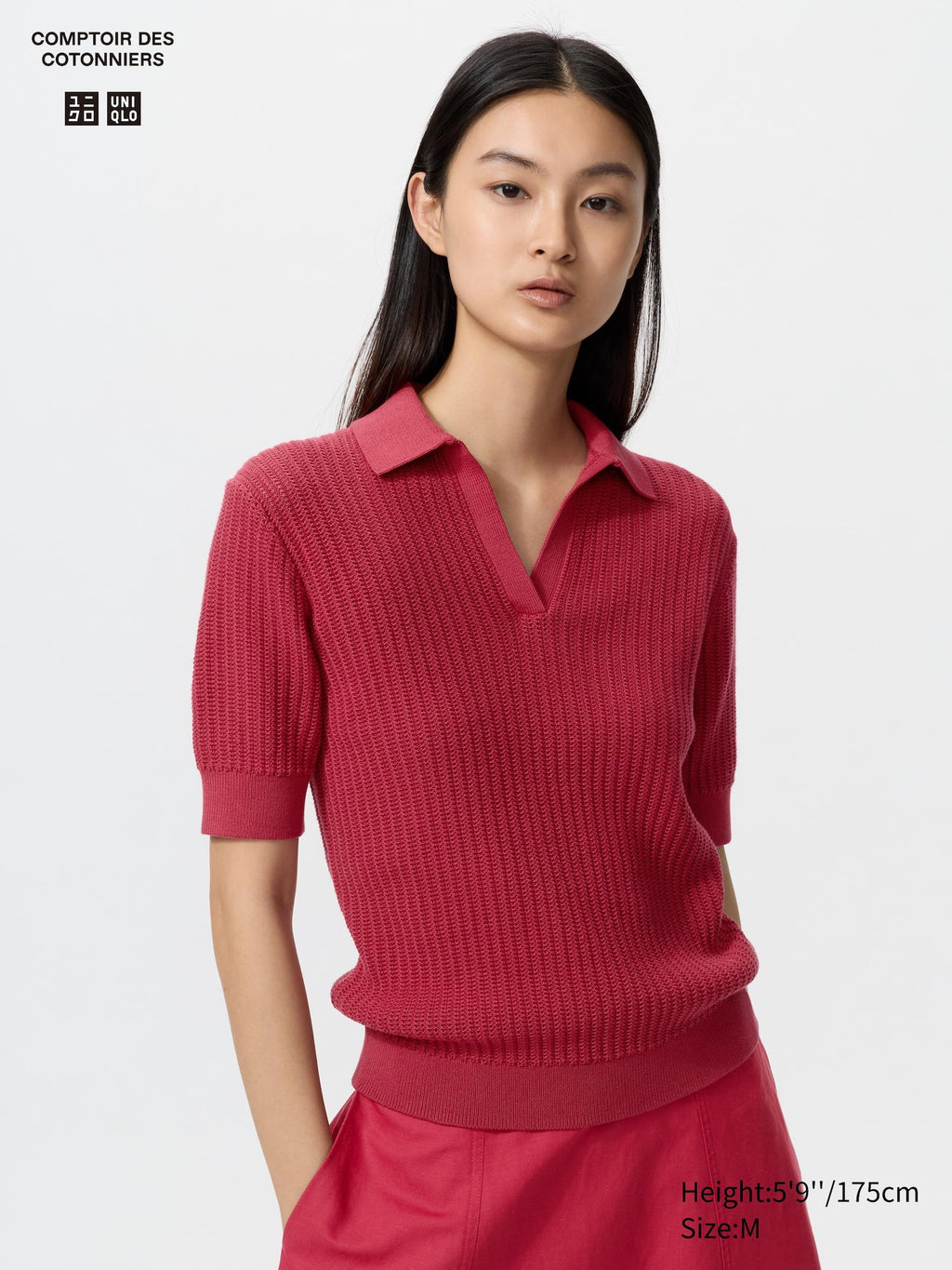 Cotton Pointelle Skipper Polo Sweater - OFF WHITE