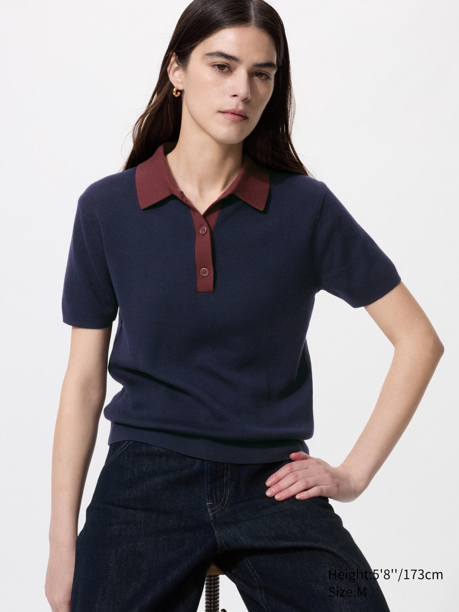 Polo Sweater Short Sleeve Colourblock - OFF WHITE