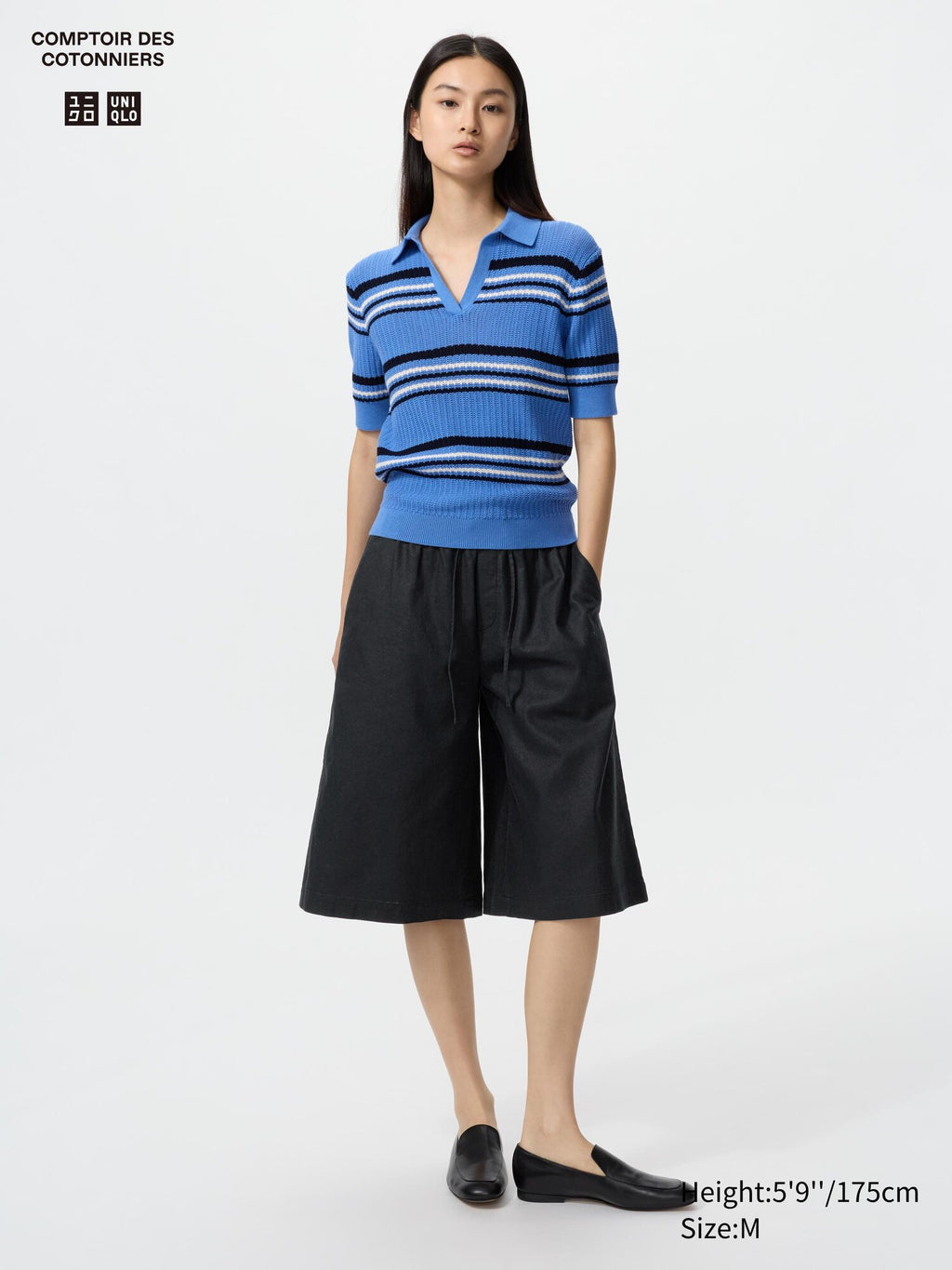 Linen Blend Culotte - OFF WHITE