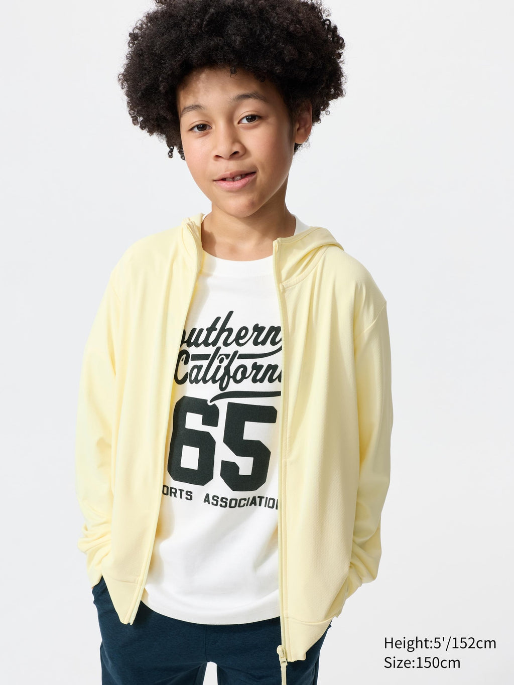 KIDS AIRism UV Protection Full Zip Hoodie - WHITE