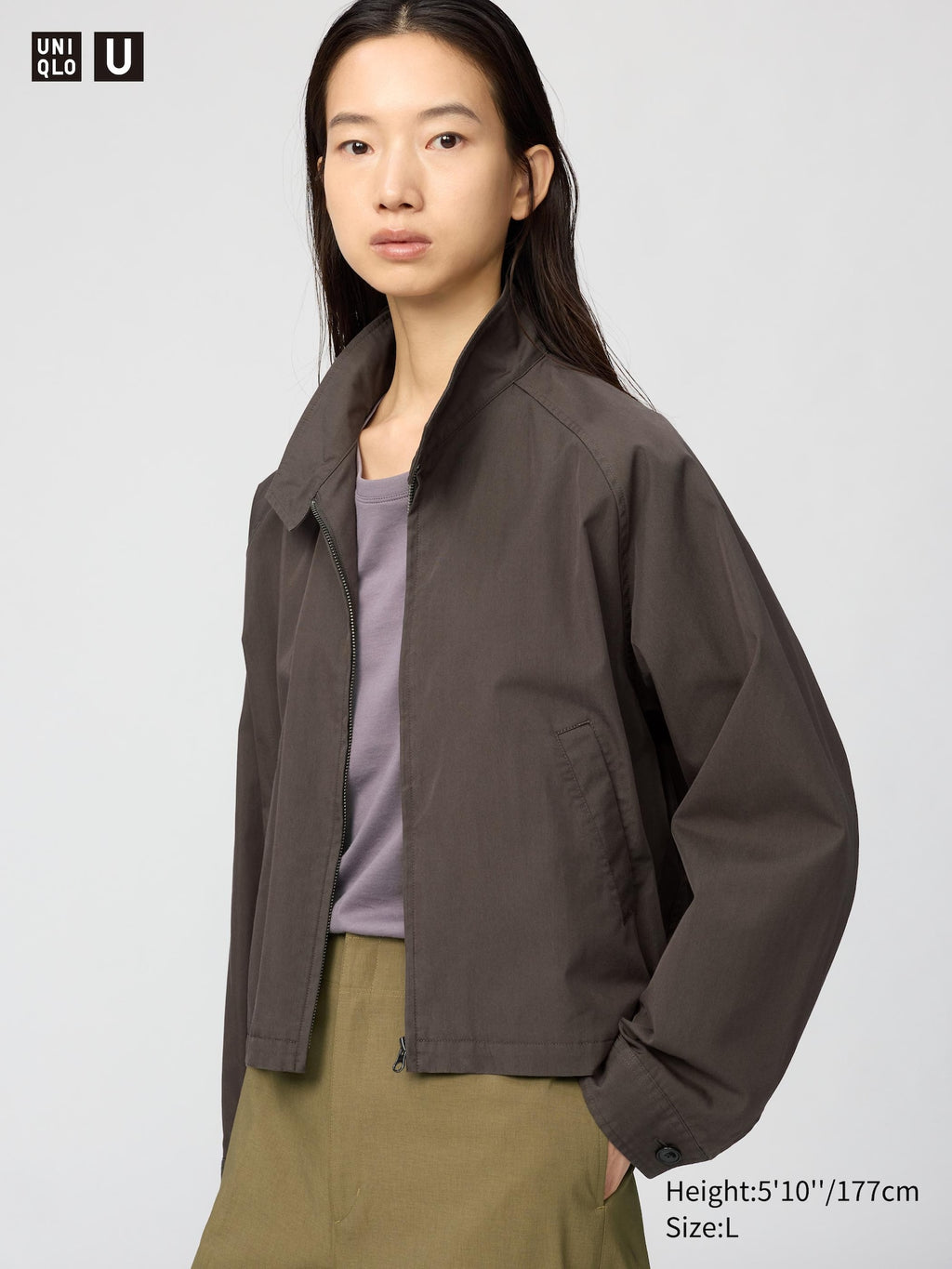Cotton Blend Short Blouson - NATURAL