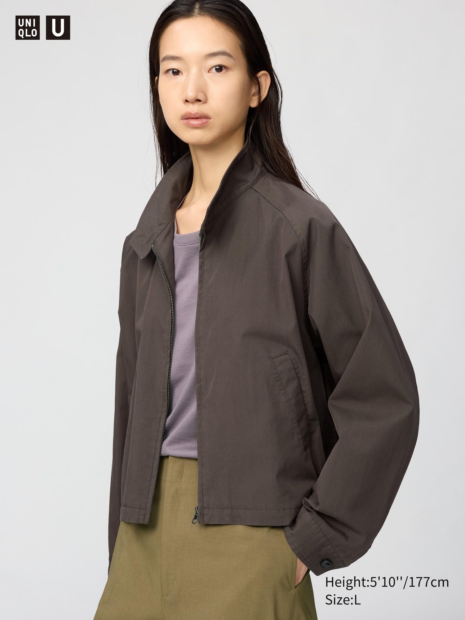 Cotton Blend Short Blouson - NATURAL