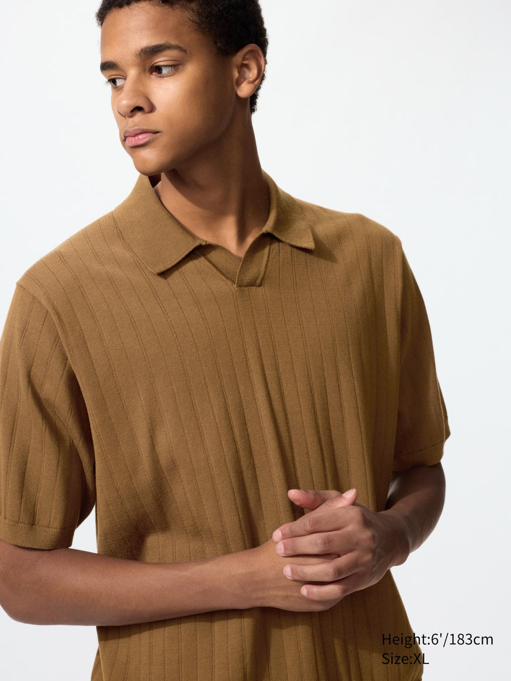 Washable Knitted Skipper Polo Sweater - NATURAL