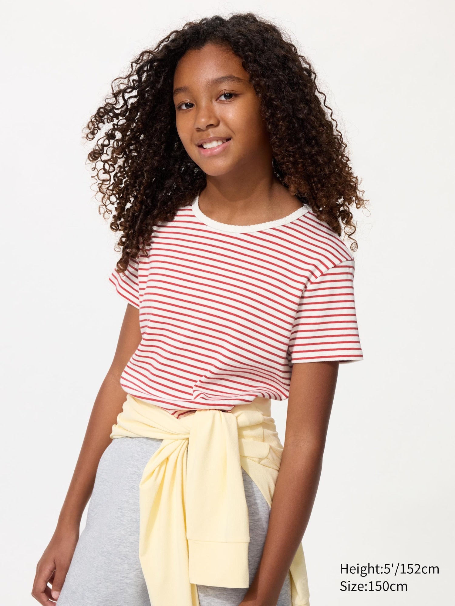 GIRLS Ribbed T-Shirt Striped - WHITE