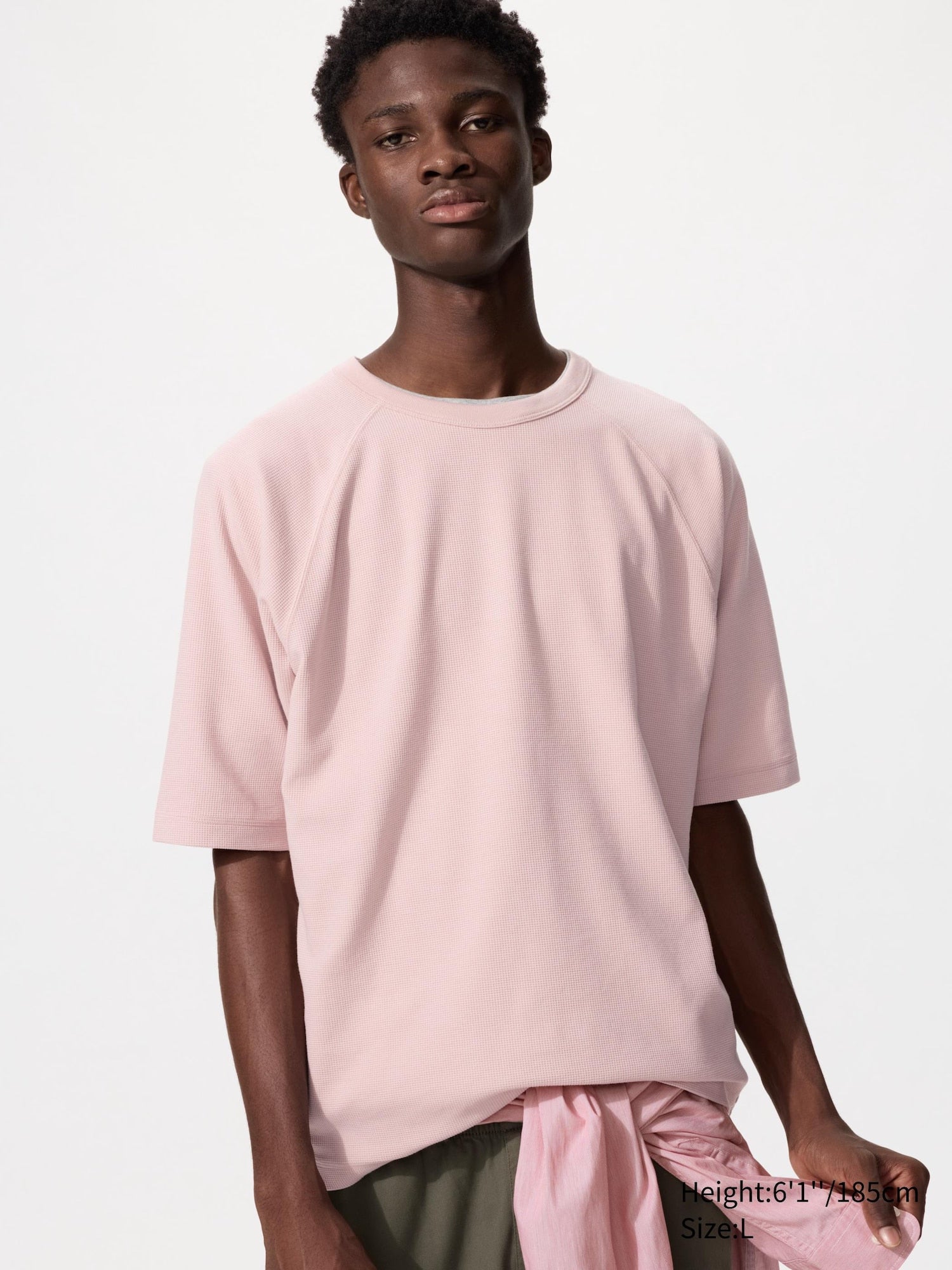 Dry Waffle Crew Neck T-Shirt - BLACK
