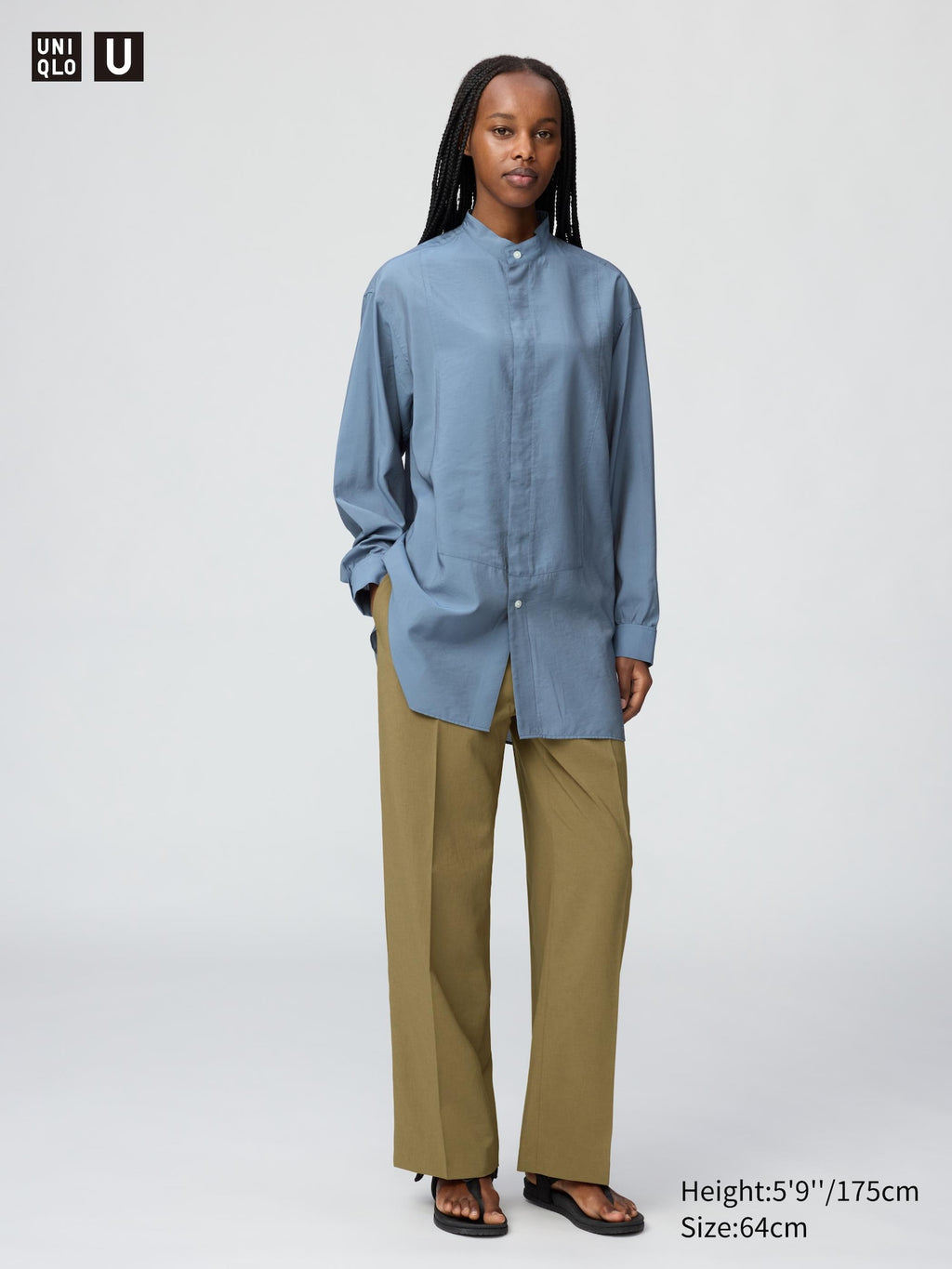 High Rise Straight Pants - DARK GRAY