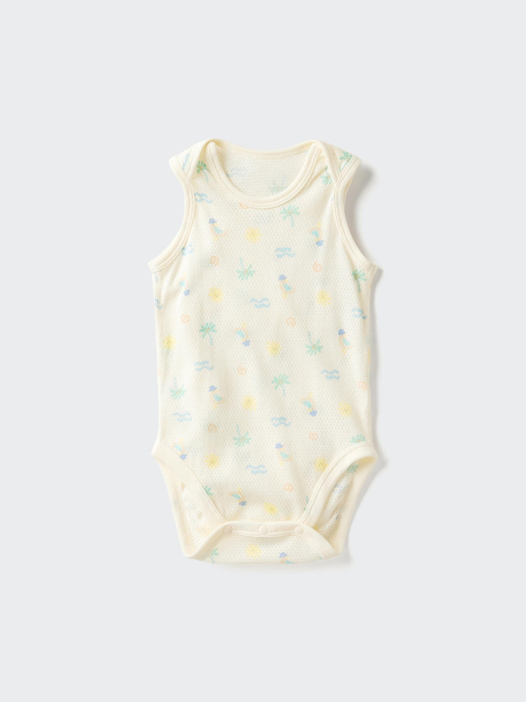 Cotton Mesh Bodysuit Sleeveless - OFF WHITE