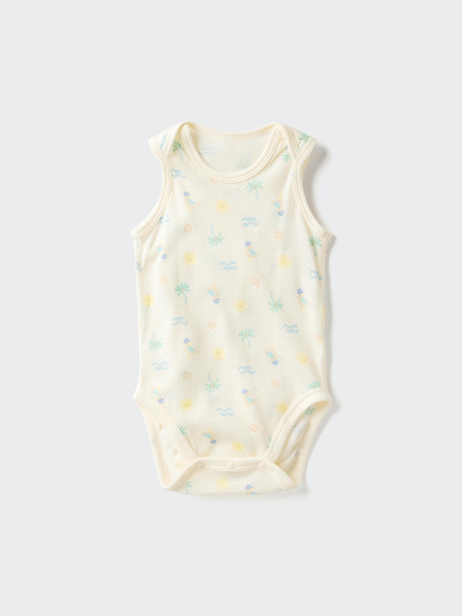Cotton Mesh Bodysuit Sleeveless - OFF WHITE