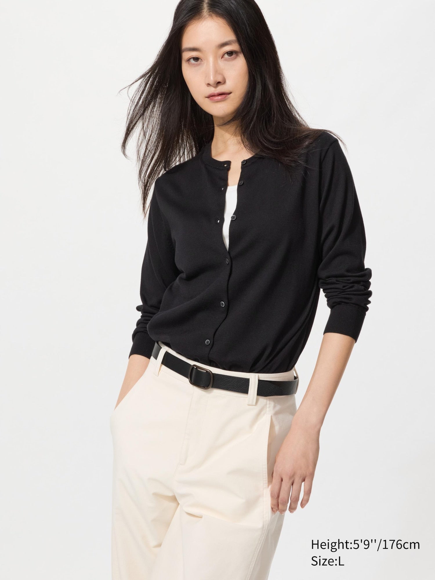 UV Protection Crew Neck Cardigan - OFF WHITE