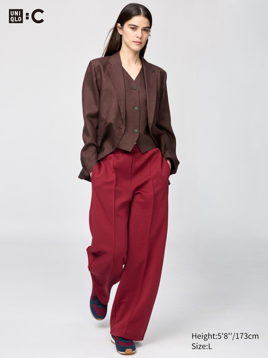 Sweat Straight Pants (Longer Length) - GRAY