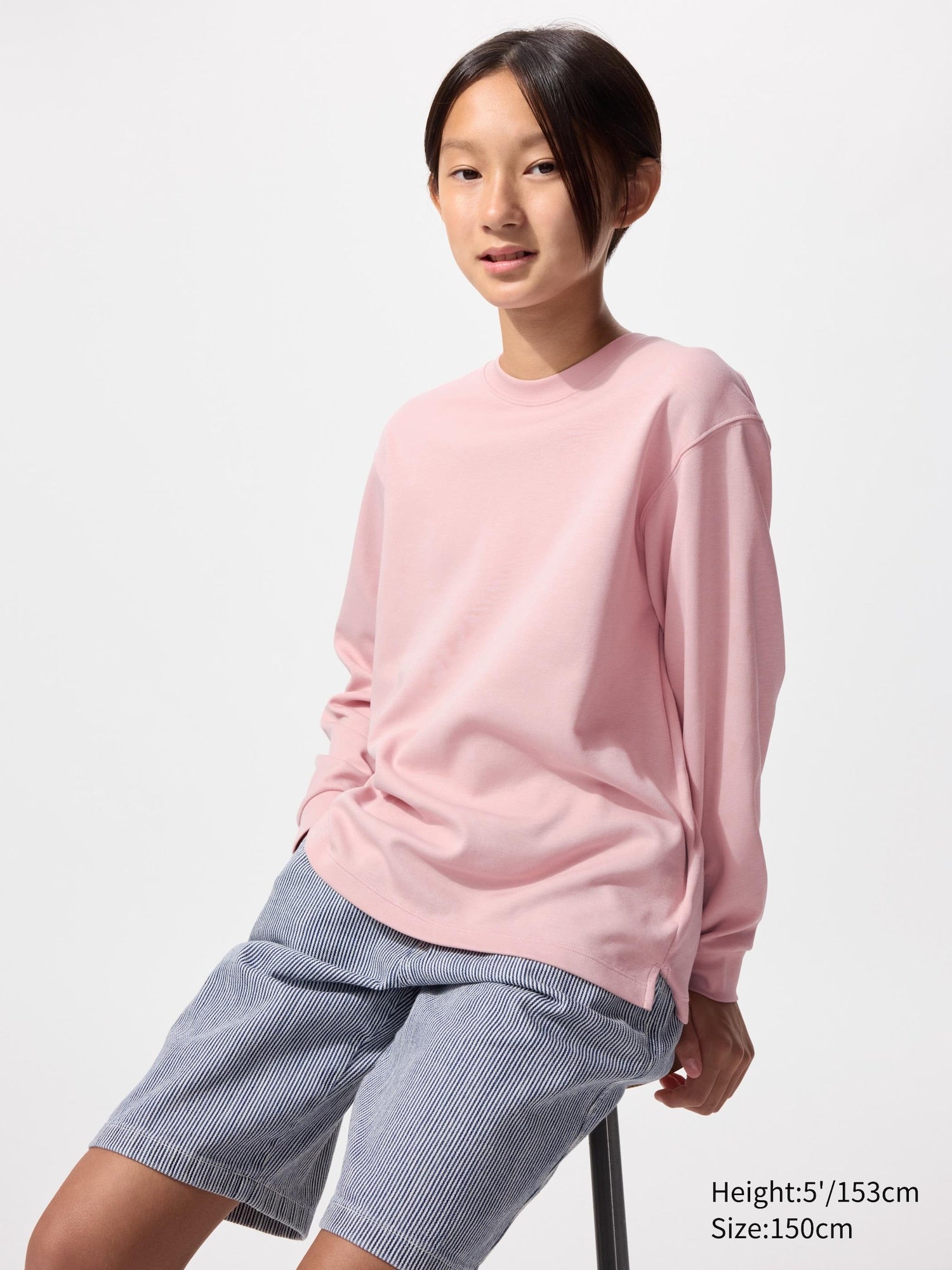 KIDS AIRism Cotton Crew Neck T Long Sleeve - WHITE