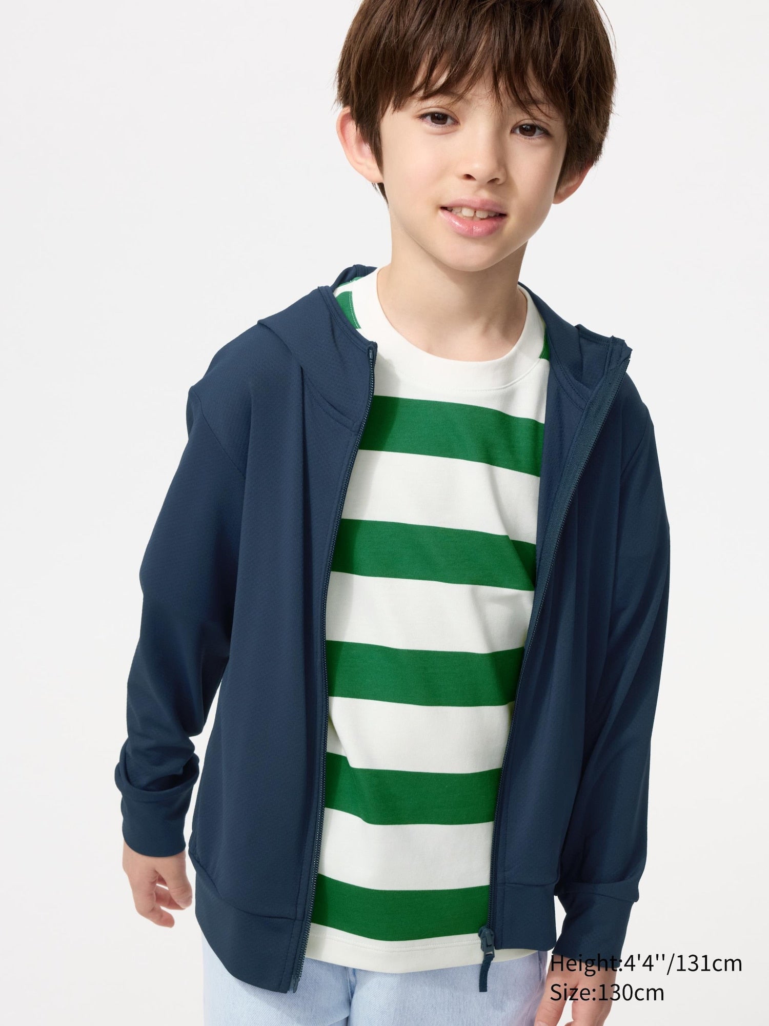KIDS AIRism UV Protection Full Zip Hoodie - WHITE