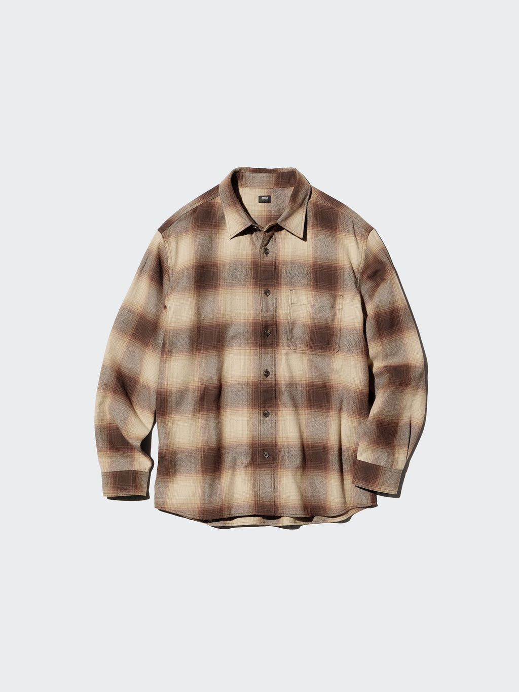 Flannel Checked Shirt Long Sleeve - OFF WHITE