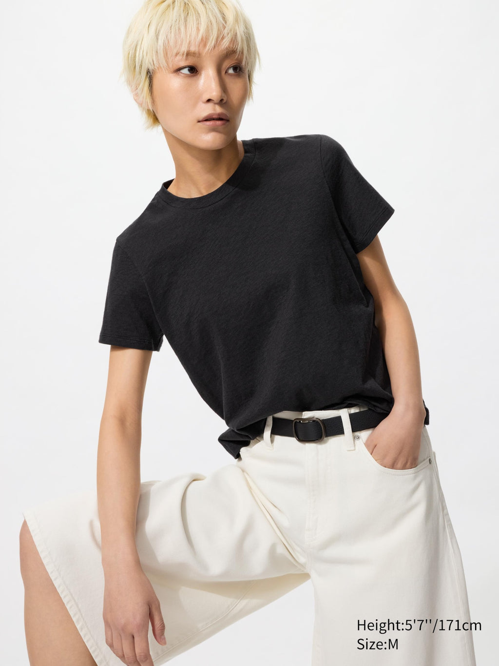 Slub Cotton Crew Neck T - WHITE