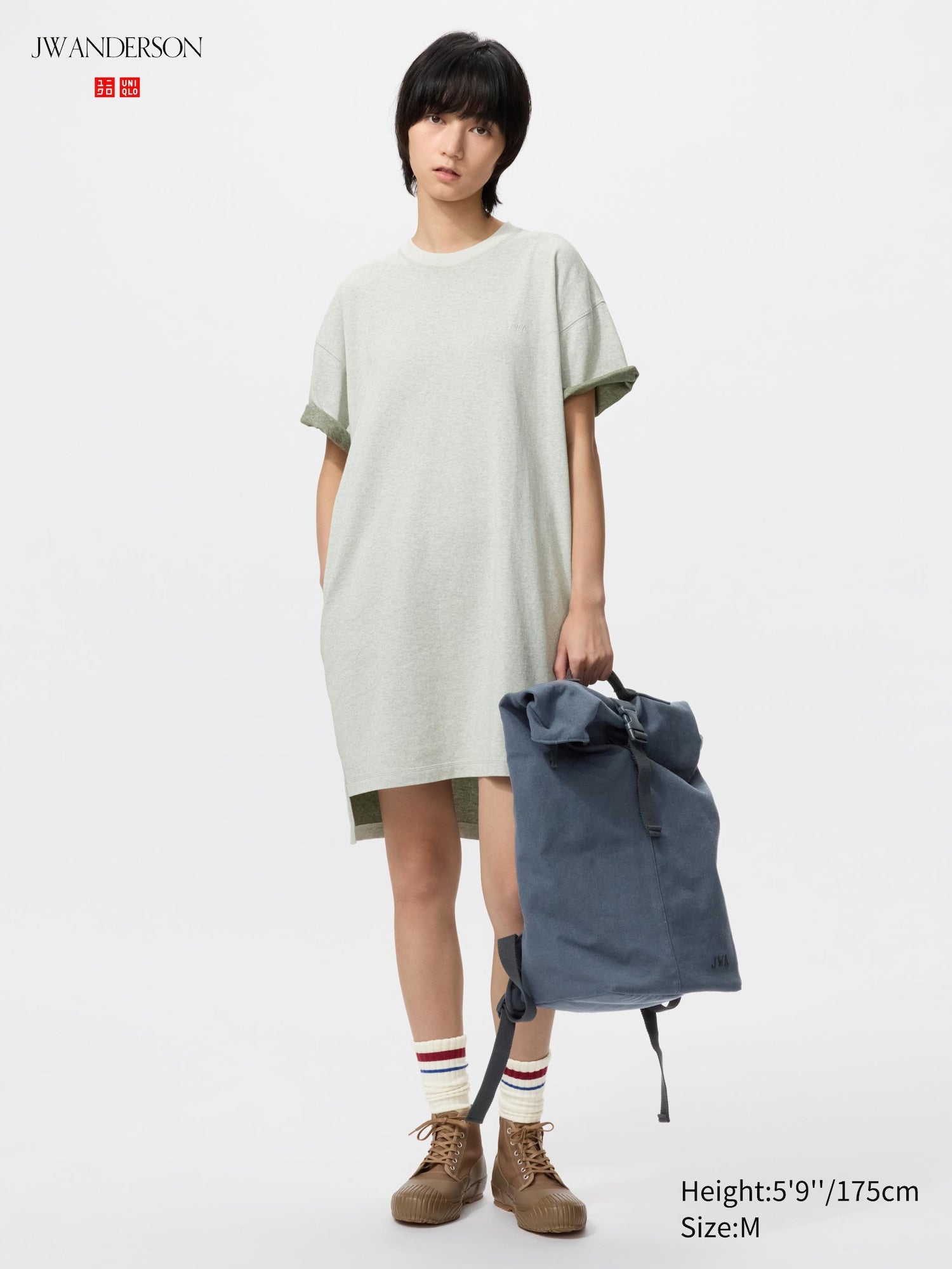 Oversized Bi Colour T Dress - GRAY