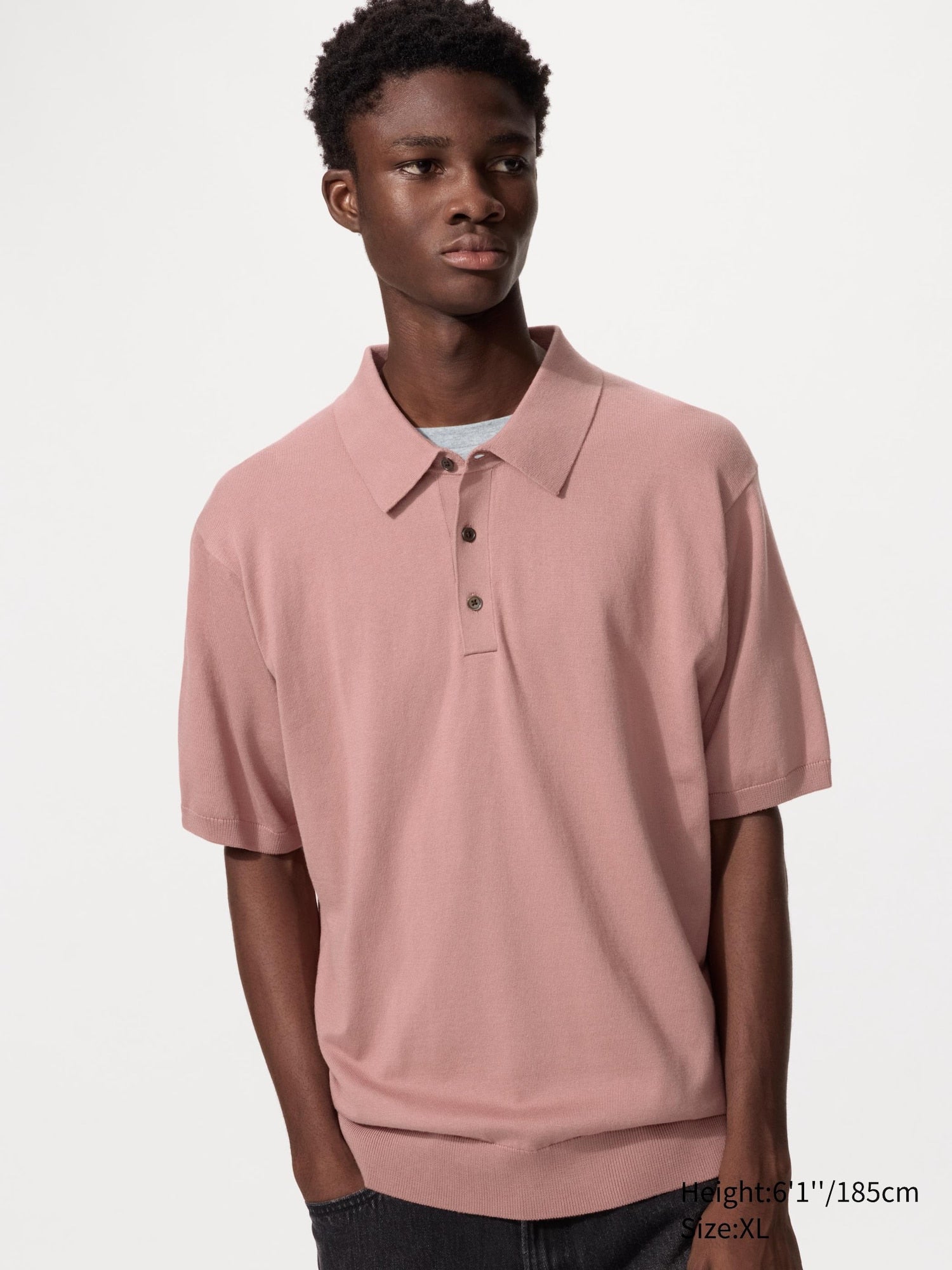 Washable Knitted Polo Sweater Short Sleeve - BLACK