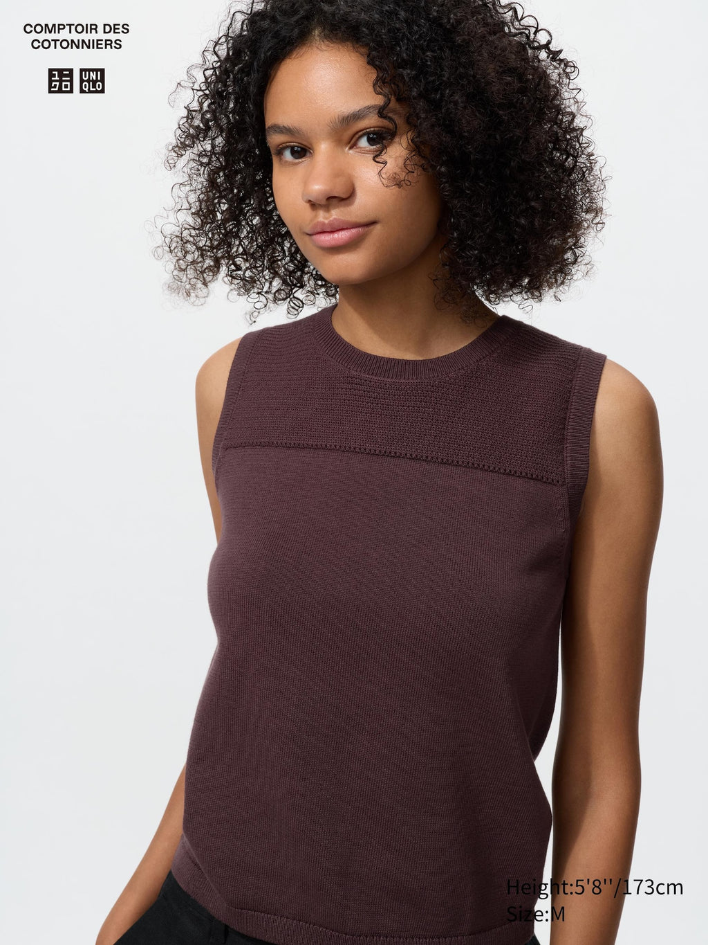 Cotton Crew Neck Sweater Sleeveless - OFF WHITE