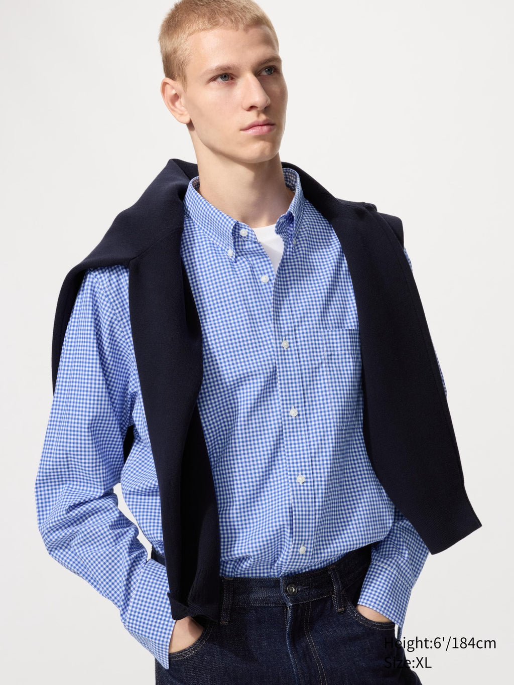 Broadcloth Shirt Long Sleeve Check - BLACK