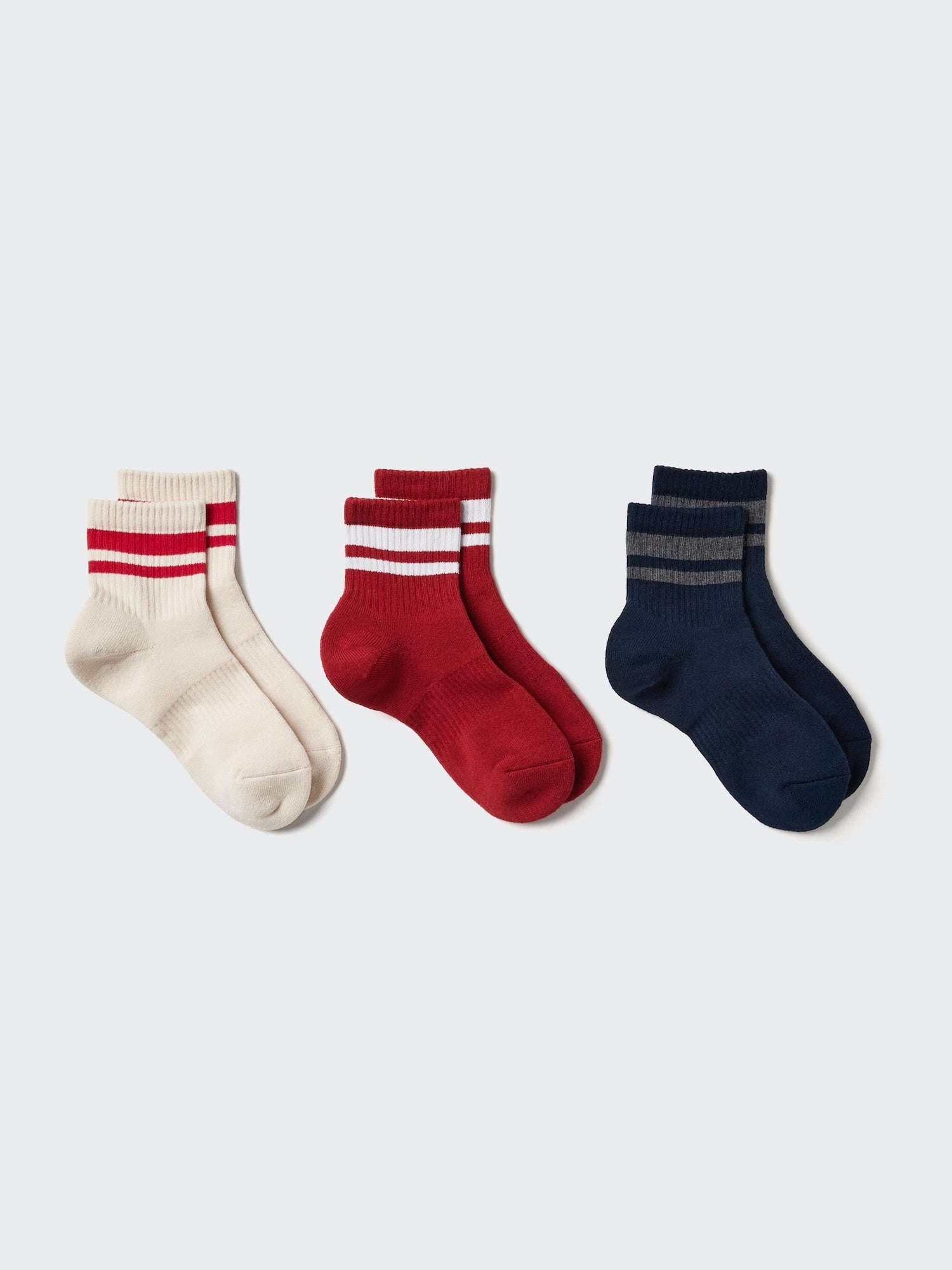 Socks 3 Pairs Crew Pile Line - DARK GREEN