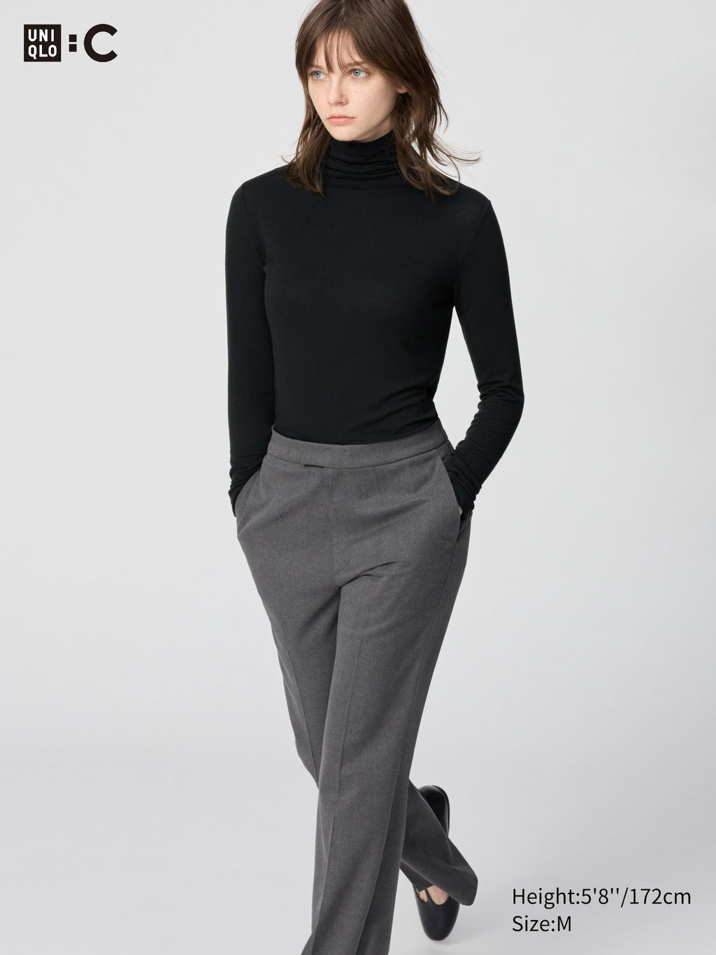 HEATTECH Extra Warm Cashmere Blend Turtleneck Long Sleeve T-Shirt - GRAY