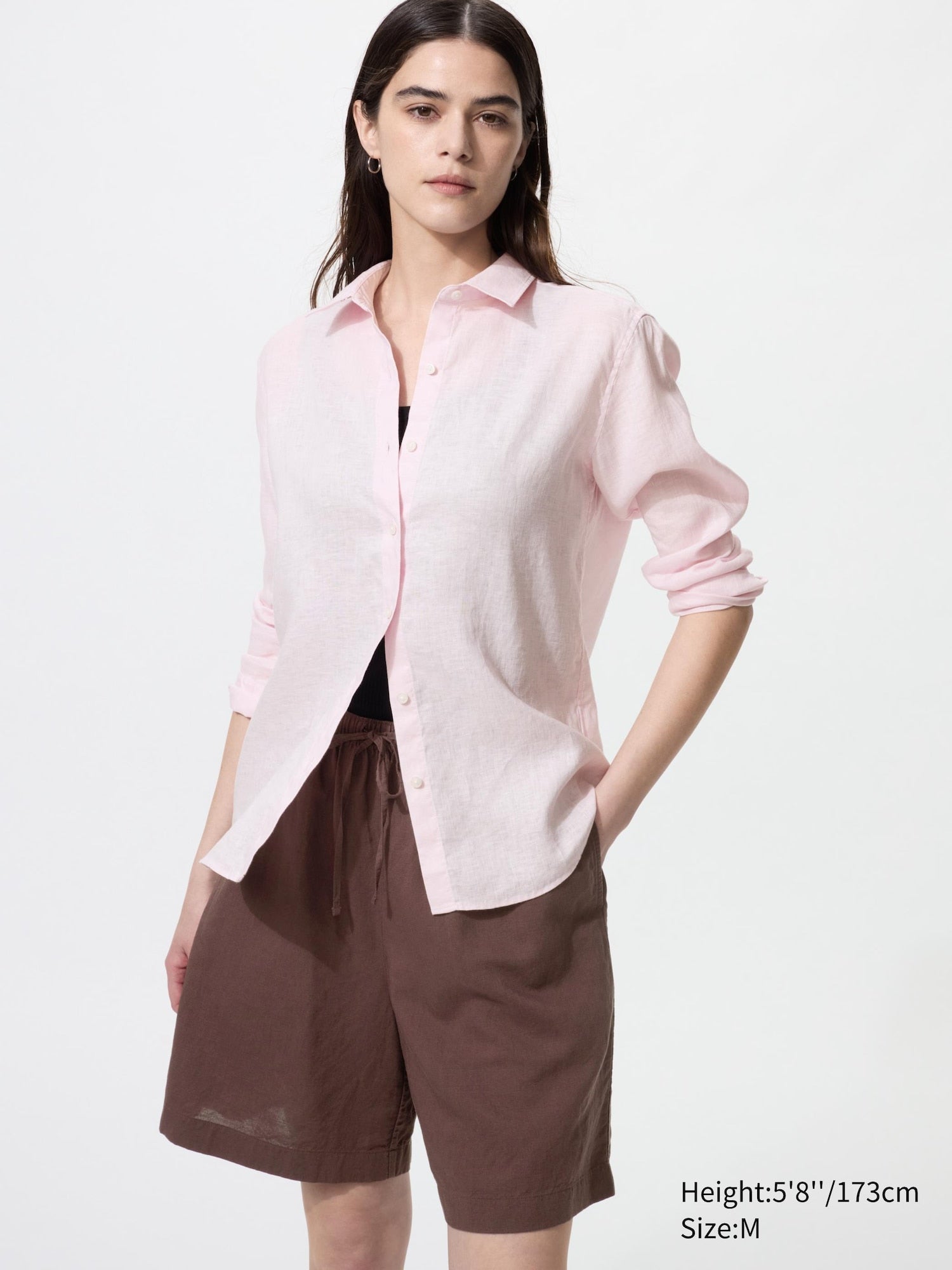 Linen Blend Easy Shorts - NATURAL
