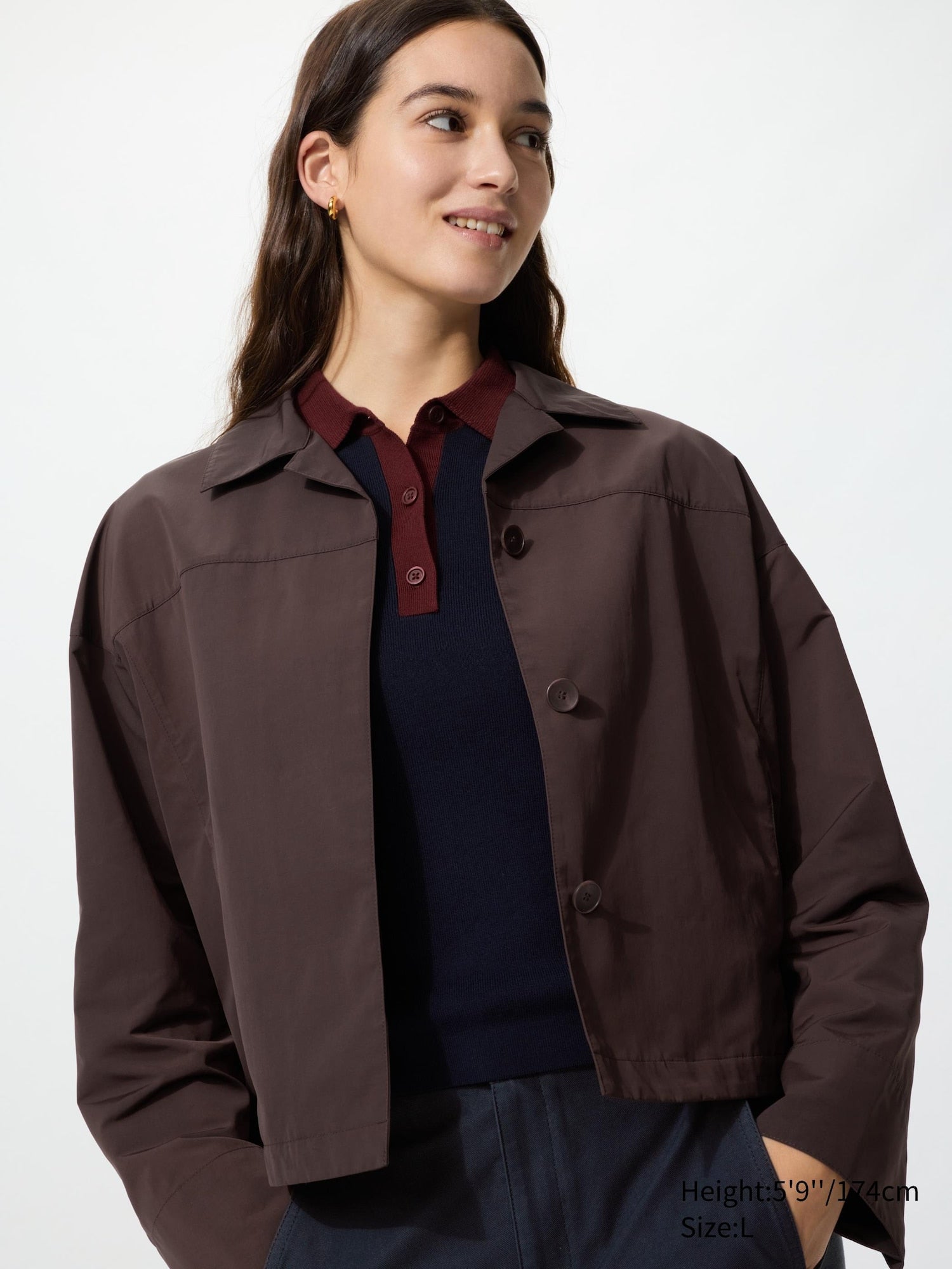 Open Collar Short Jacket - BLACK