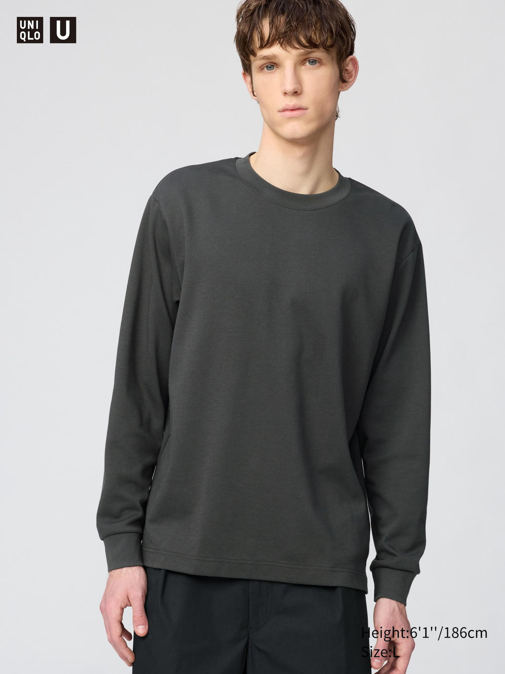 AIRism Cotton Crew Neck Long Sleeve T-Shirt - WHITE