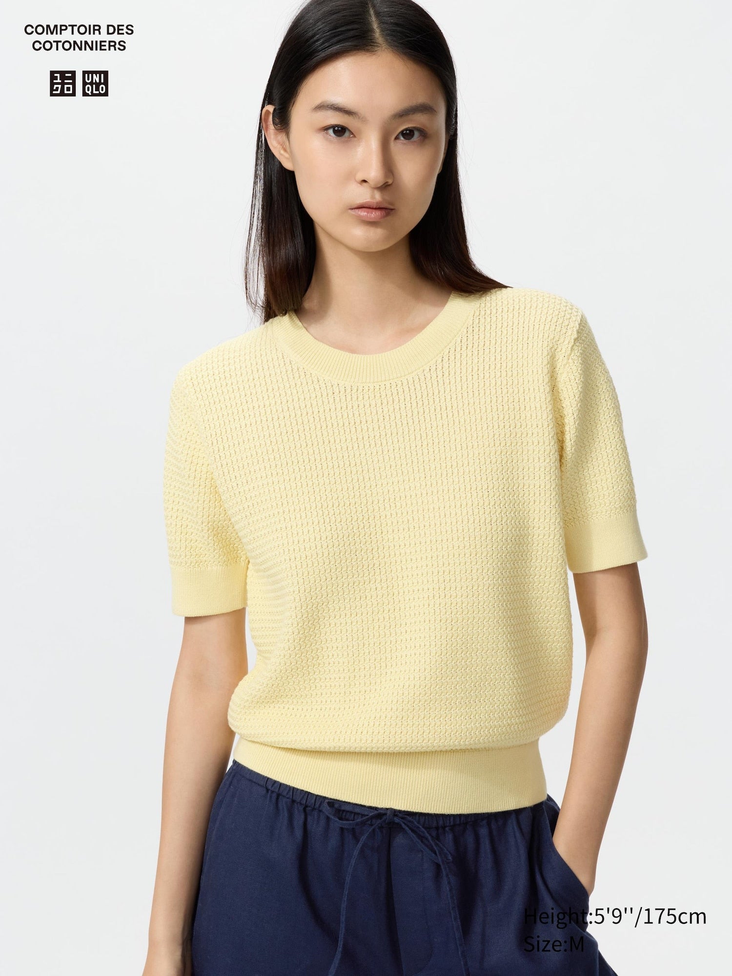 Cotton Crew Neck Sweater Short Sleeve - OFF WHITE