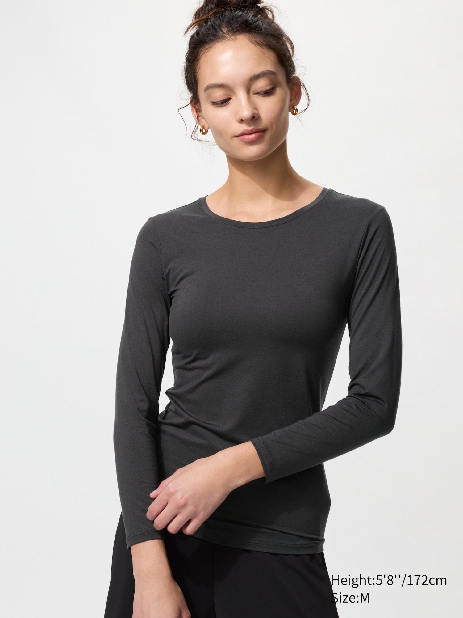 HEATTECH Crew Neck Long Sleeve T-Shirt - WHITE