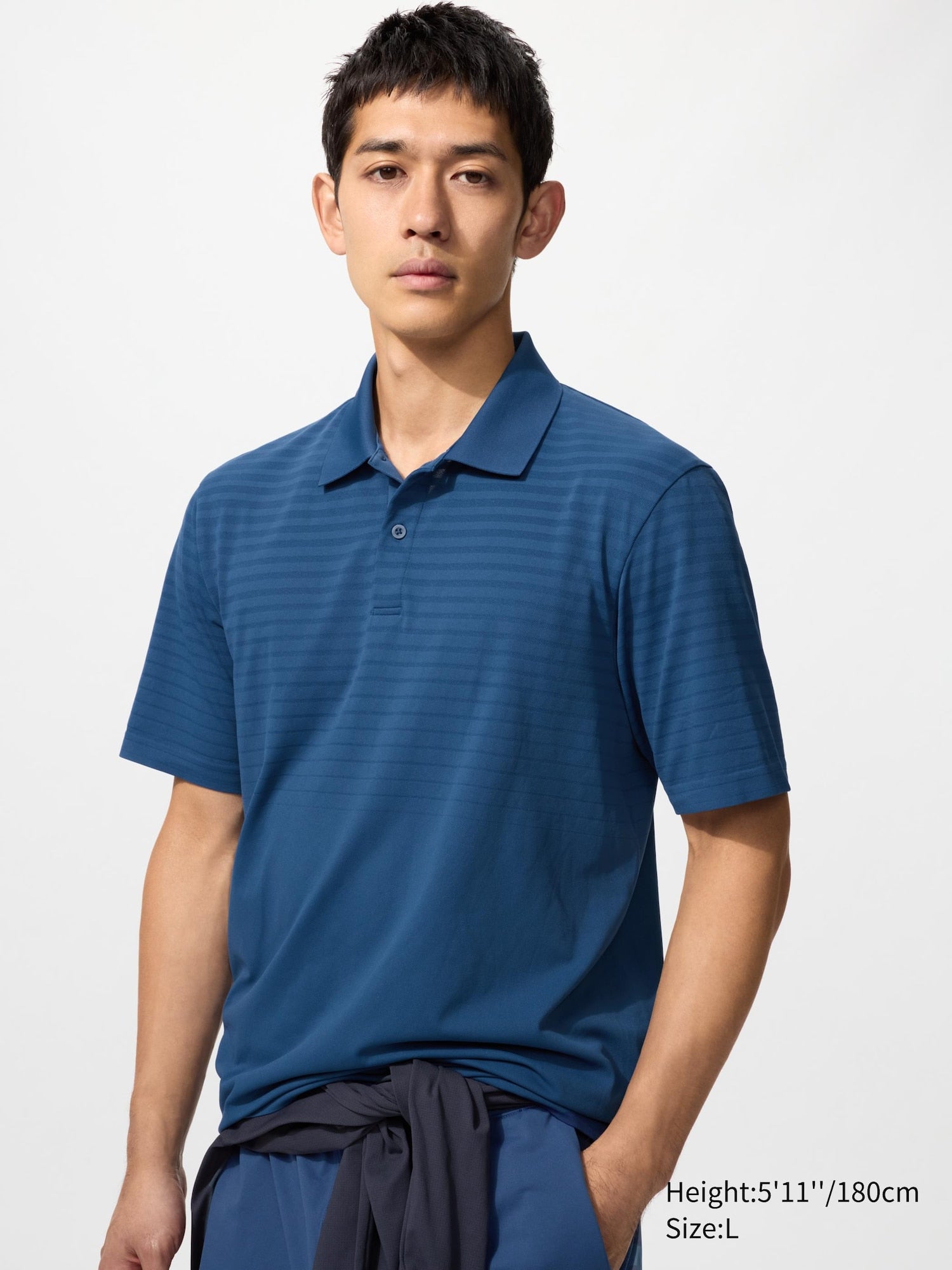 DRY-EX Polo Shirt Patterned - BLACK