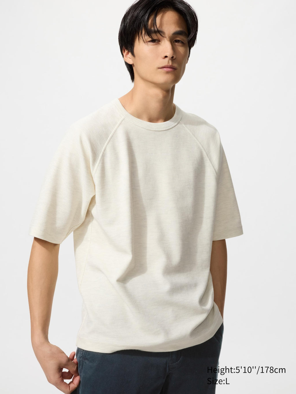 Dry Waffle Crew Neck T-Shirt - BLACK
