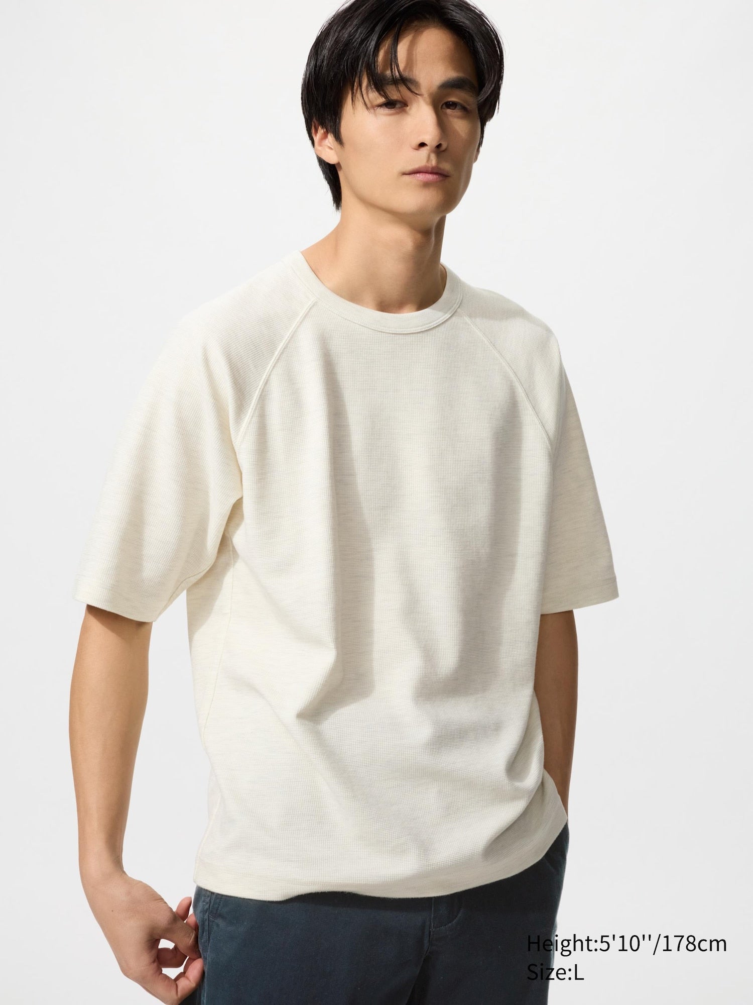 Dry Waffle Crew Neck T-Shirt - BLACK