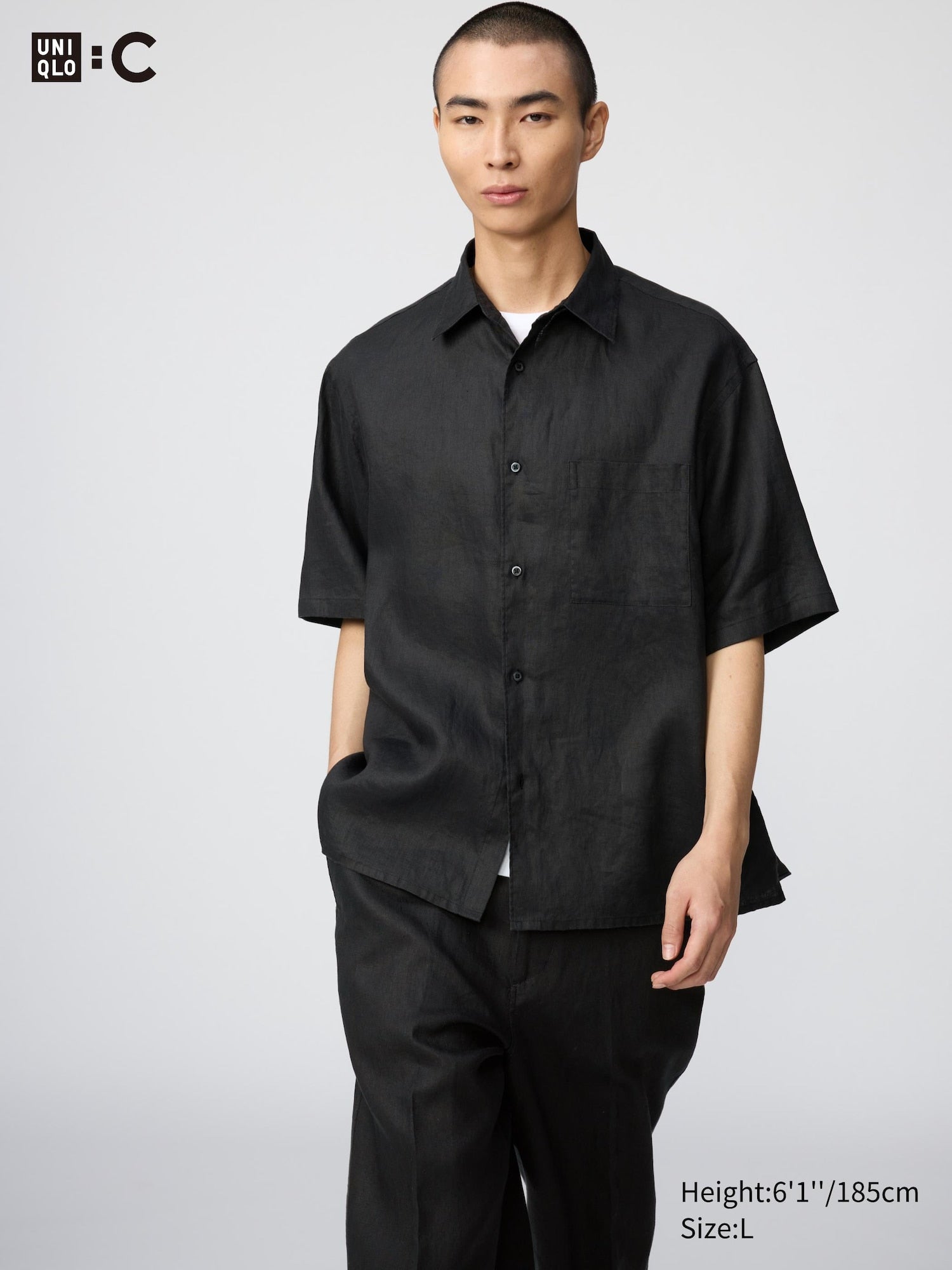 Premium Linen Oversized Shirt Short Sleeve - WHITE