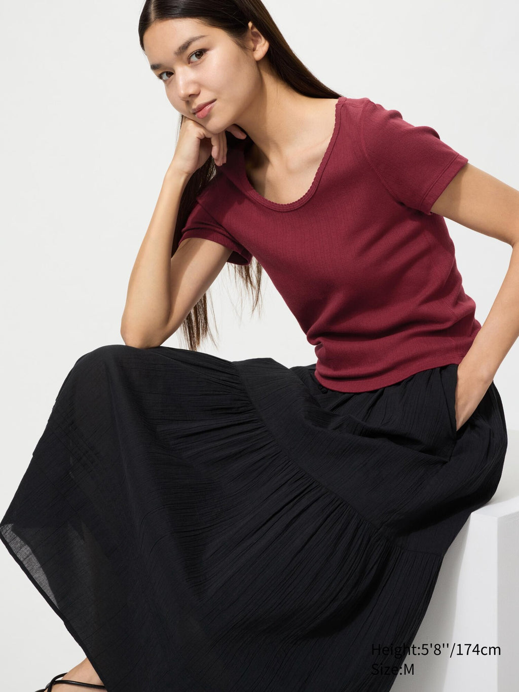 Pointelle Round Neck Mini T - WHITE