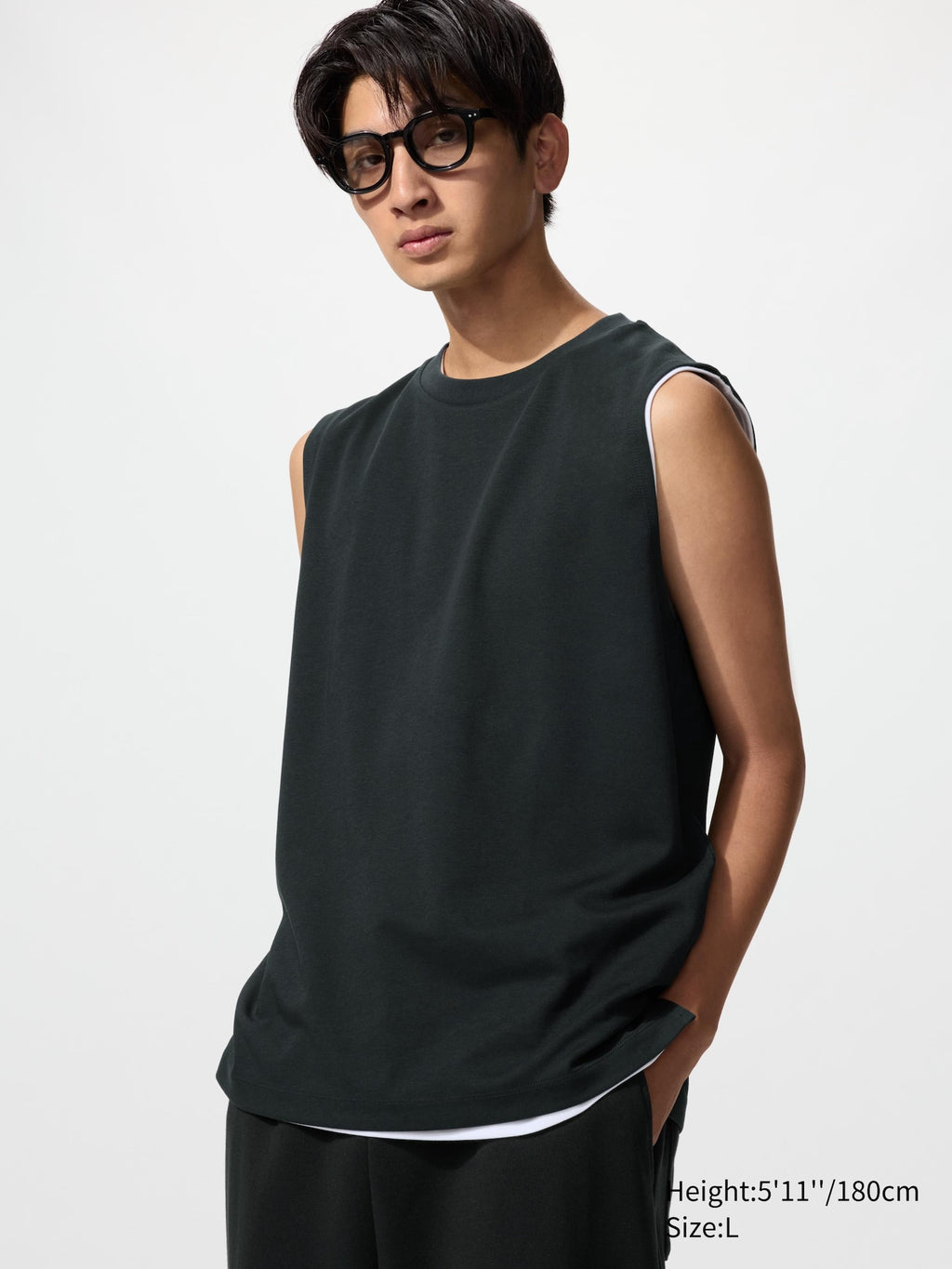 AIRism Cotton Sleeveless T-Shirt - WHITE