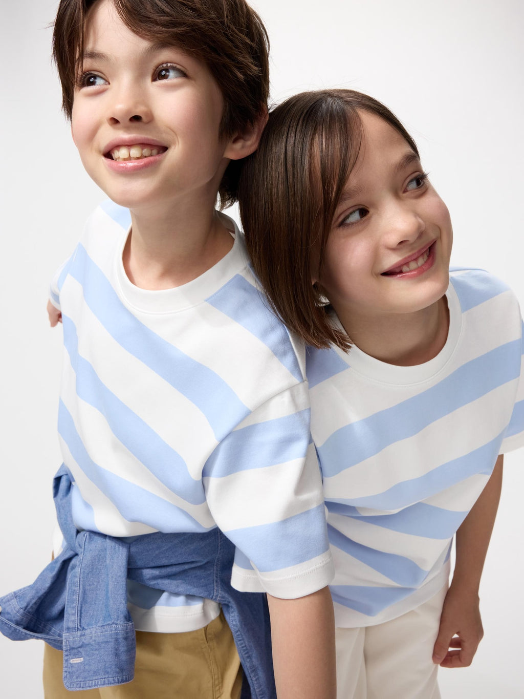 KIDS AIRism Cotton Striped Crew Neck T-Shirt - PINK