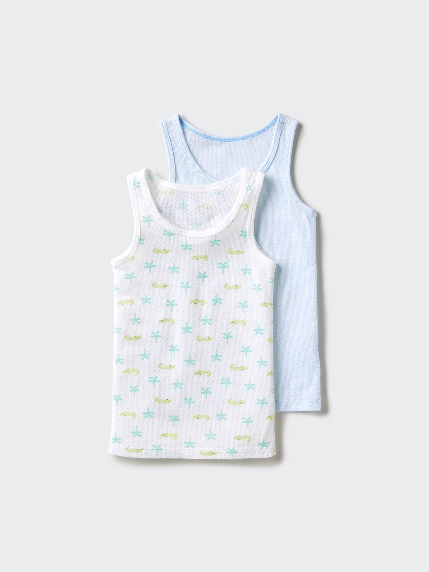 Cotton Mesh Tank Top 2 Pairs Printed - YELLOW